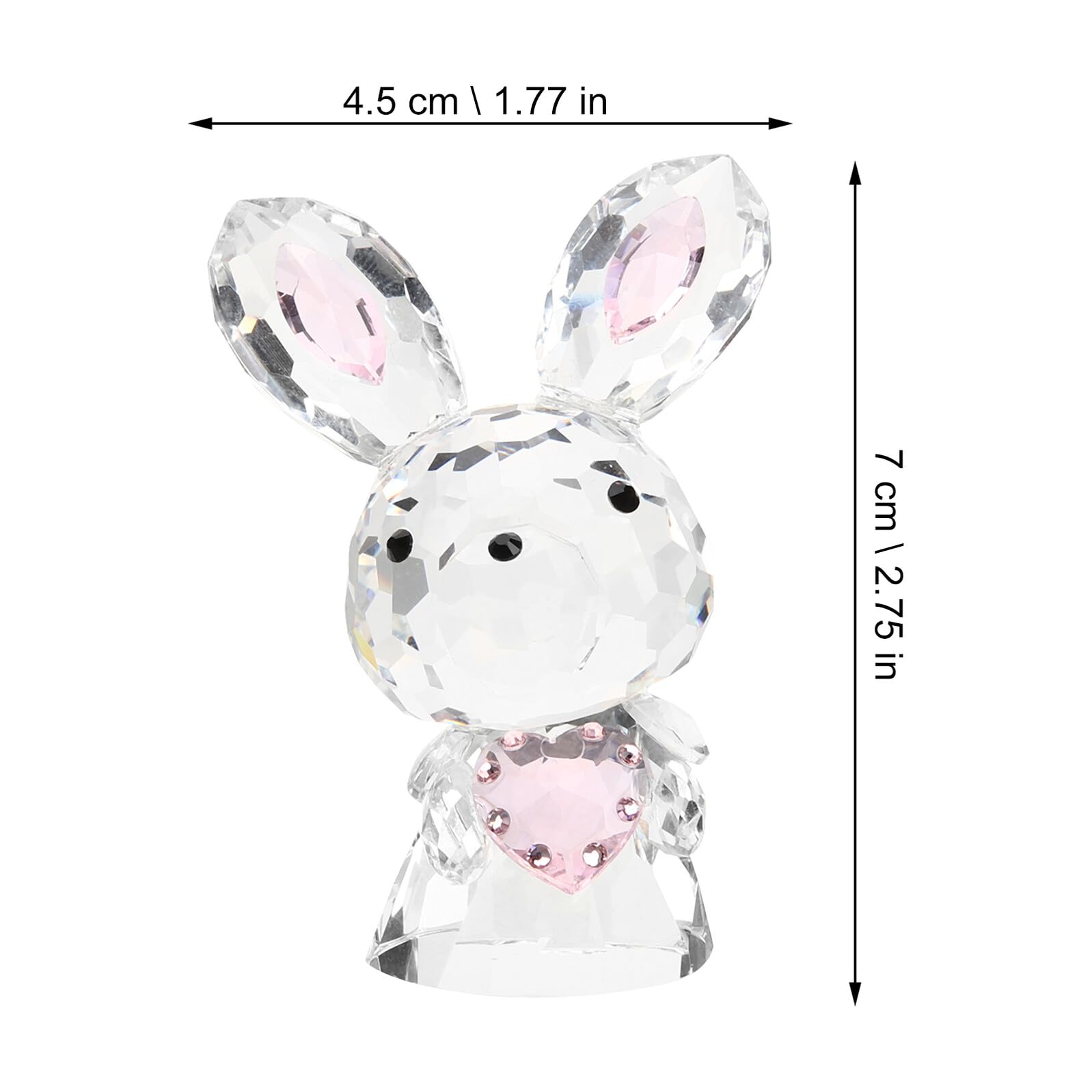 Statuette de Lapin en Cristal Rose, Petit Ornement Décoratif pour Table et Bureau, Décoration de Chambre et Jardin, Accessoire Déco Original et Solide, Figurine Lapin Cristal