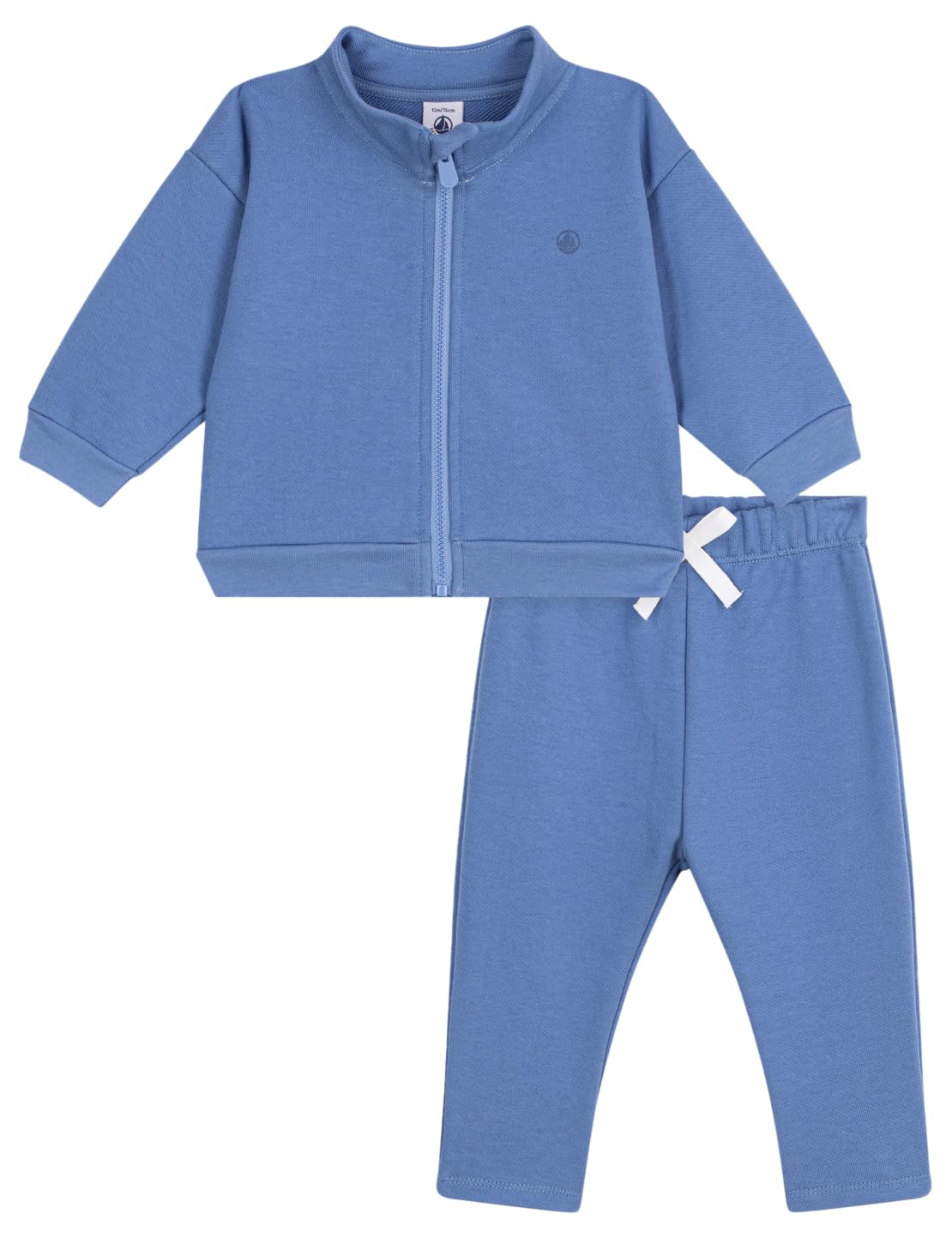 Petit Bateau Baby-Set Sweatshirt und Hose aus Baumwolle, einfarbig