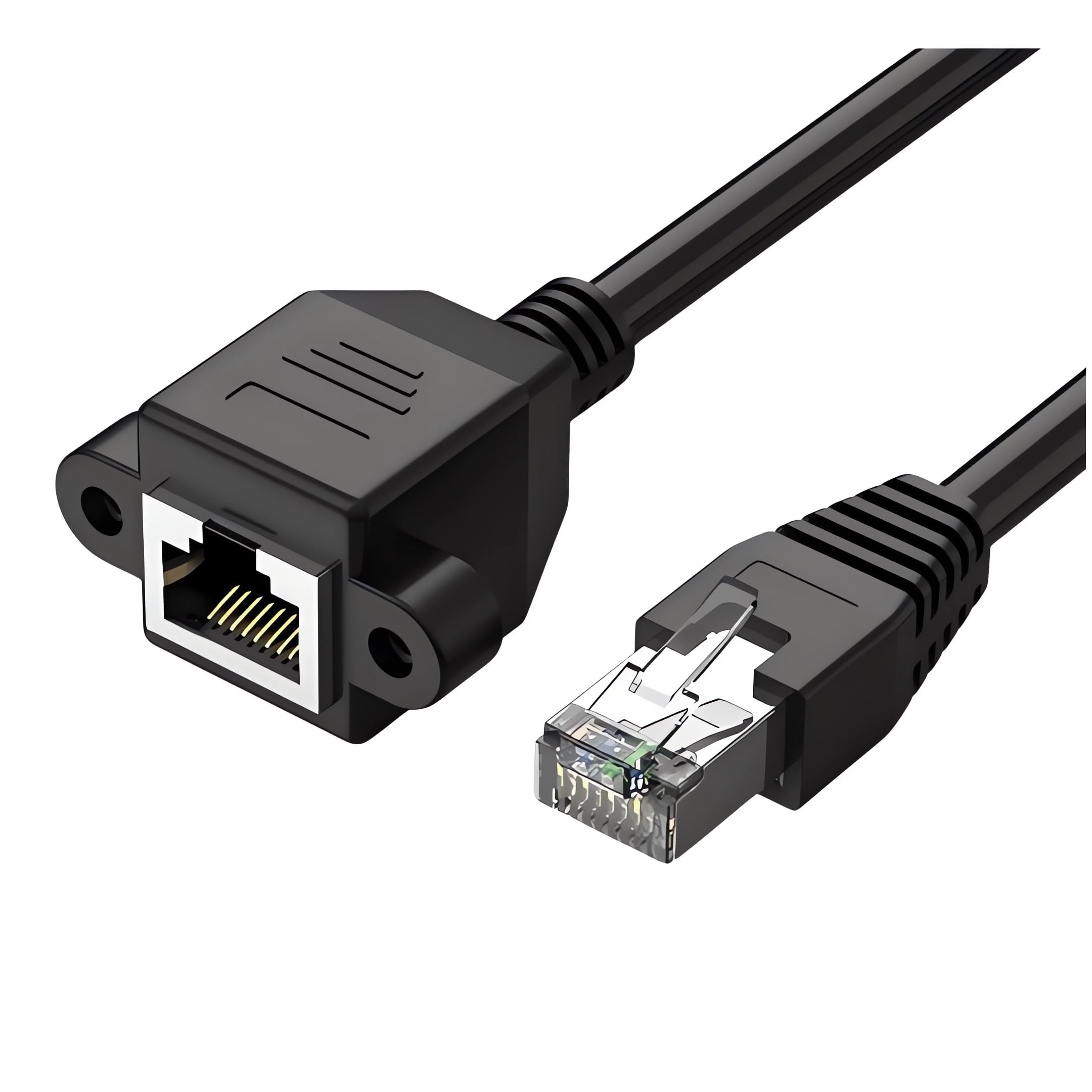 DESOFICON RJ45 Ethernet Extension Cable, Rj45 1 Male to 1 Female Cat 6 Extender Cable Adapter (3.3 Feet) Support Cat6 / Cat5e / Cat5 Standards, RJ45