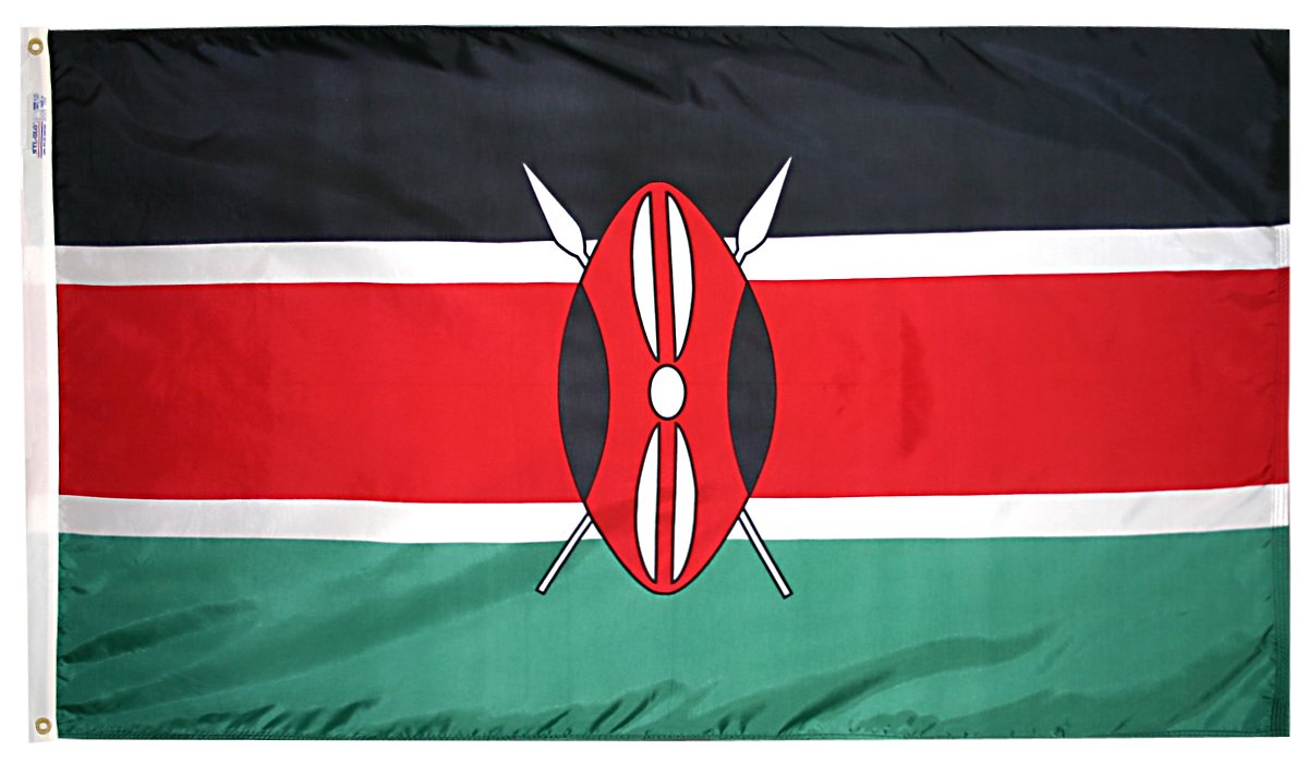 Annin Flagmakers Kenya Flag USA-Made to Official United Nations Design Specifications, 3 x 5 Feet (Model 194449)