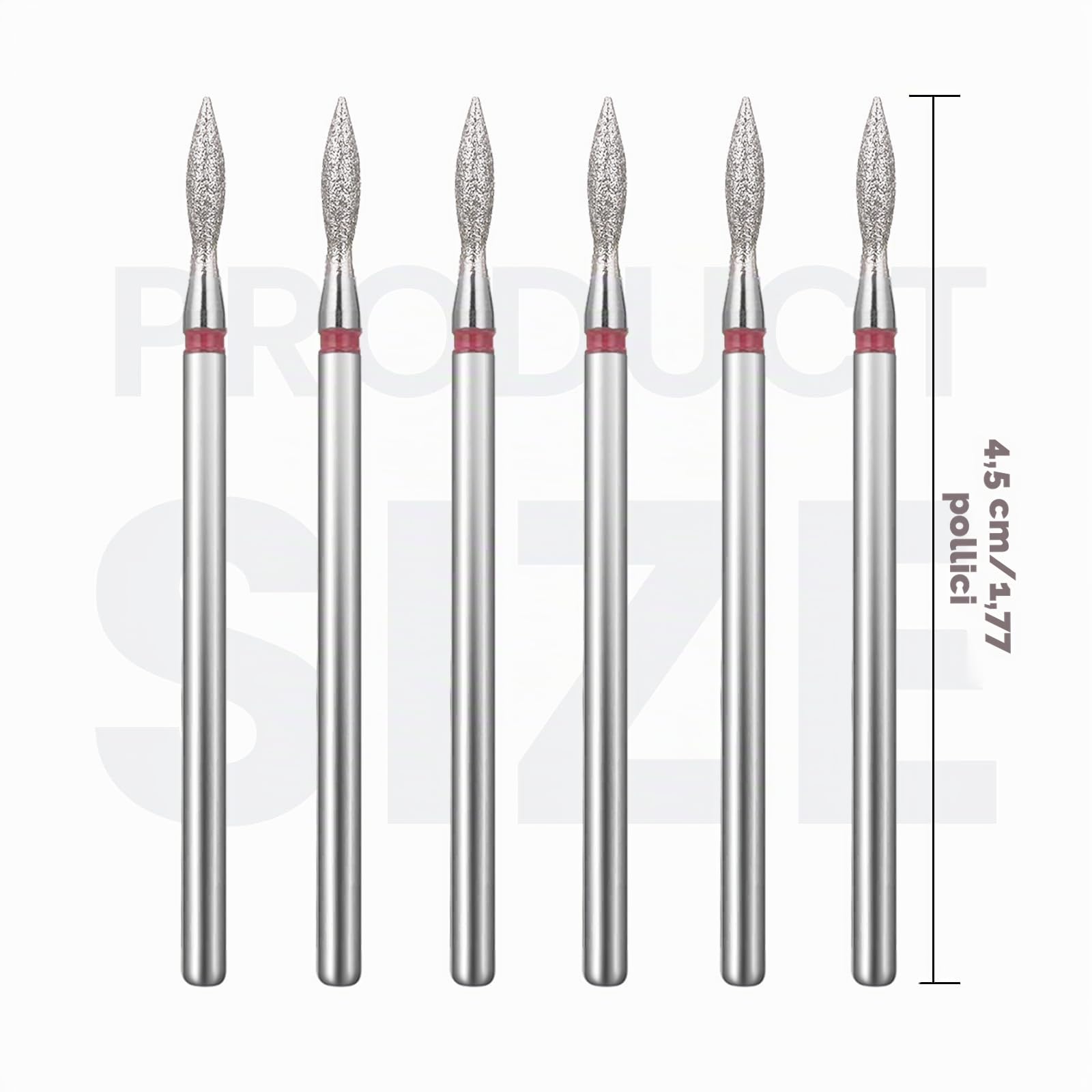 6 Pezzi Trapano per Unghie a Fiamma Set, Punte per Trapano per Cuticole 3/32 Punte per Trapano per Rimozione Cuticole in Carburo Diamantato per Unghie Acriliche e Unghie Naturali