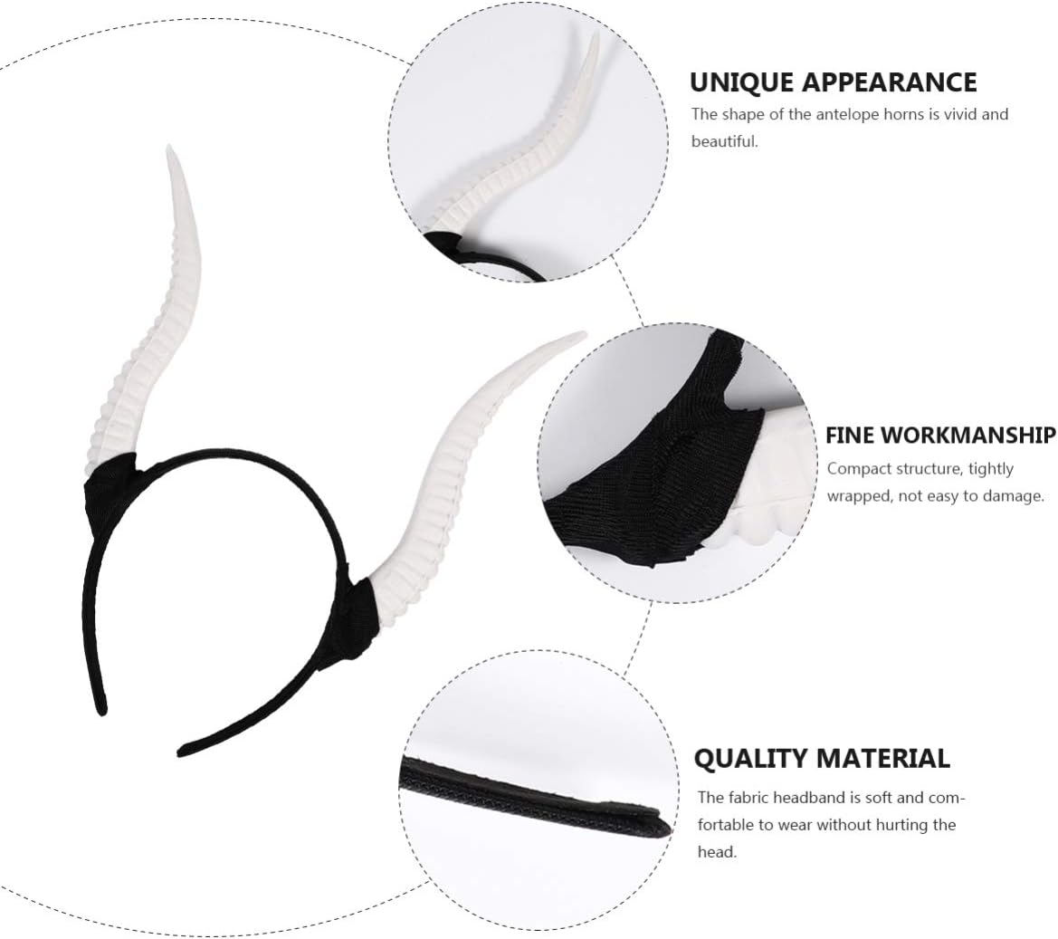 TOYANDONA Sheep Horn Headband Halloween Cosplay Fancy Dress Hair Accessory Christmas Photo Shoot Props White - Image 3