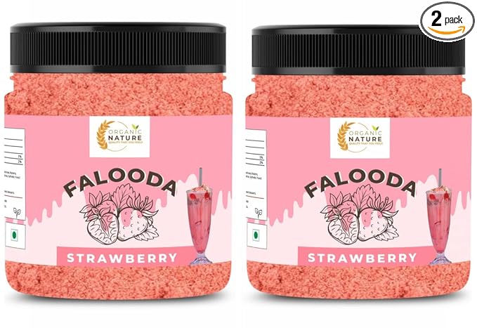 Falooda Mix Strawberry Flavour 800 Grams | Instant Falooda Mix | Falooda Icecream | Falooda | Jar Pack|Pure Veg |Drinks for Summers| Falooda Strawberry Flavour|(Pack of 2 of 400 Grams)