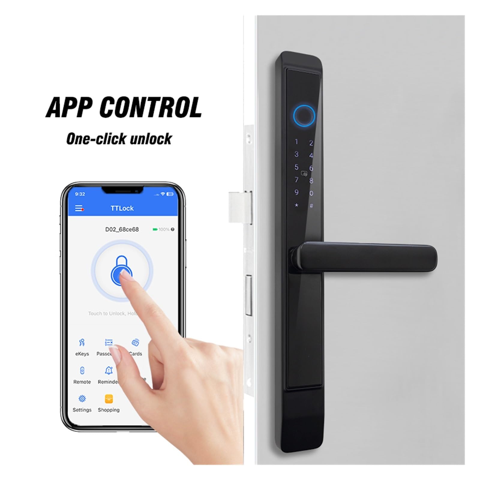 Cerradura de puerta corredera impermeable IP66 con tarjeta de código digital de huellas dactilares (22 x 240 4085)