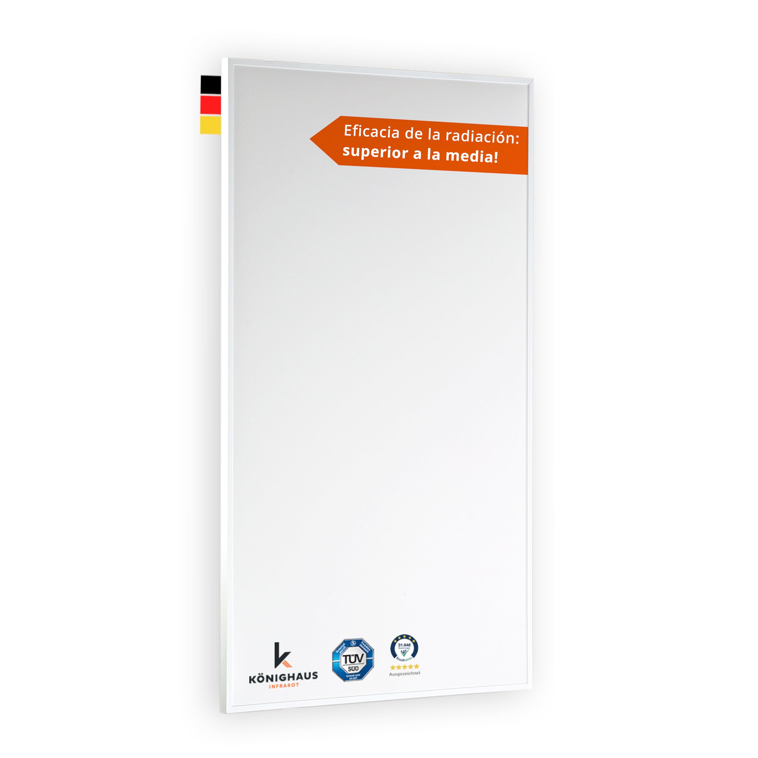 Könighaus Calefacción de Infrarrojos - 1200 Vatios - Certificado ✓ Doble Protección contra Sobrecalentamiento ✓ se Calienta en 2-4 Minutos ✓ Montaje en Pared