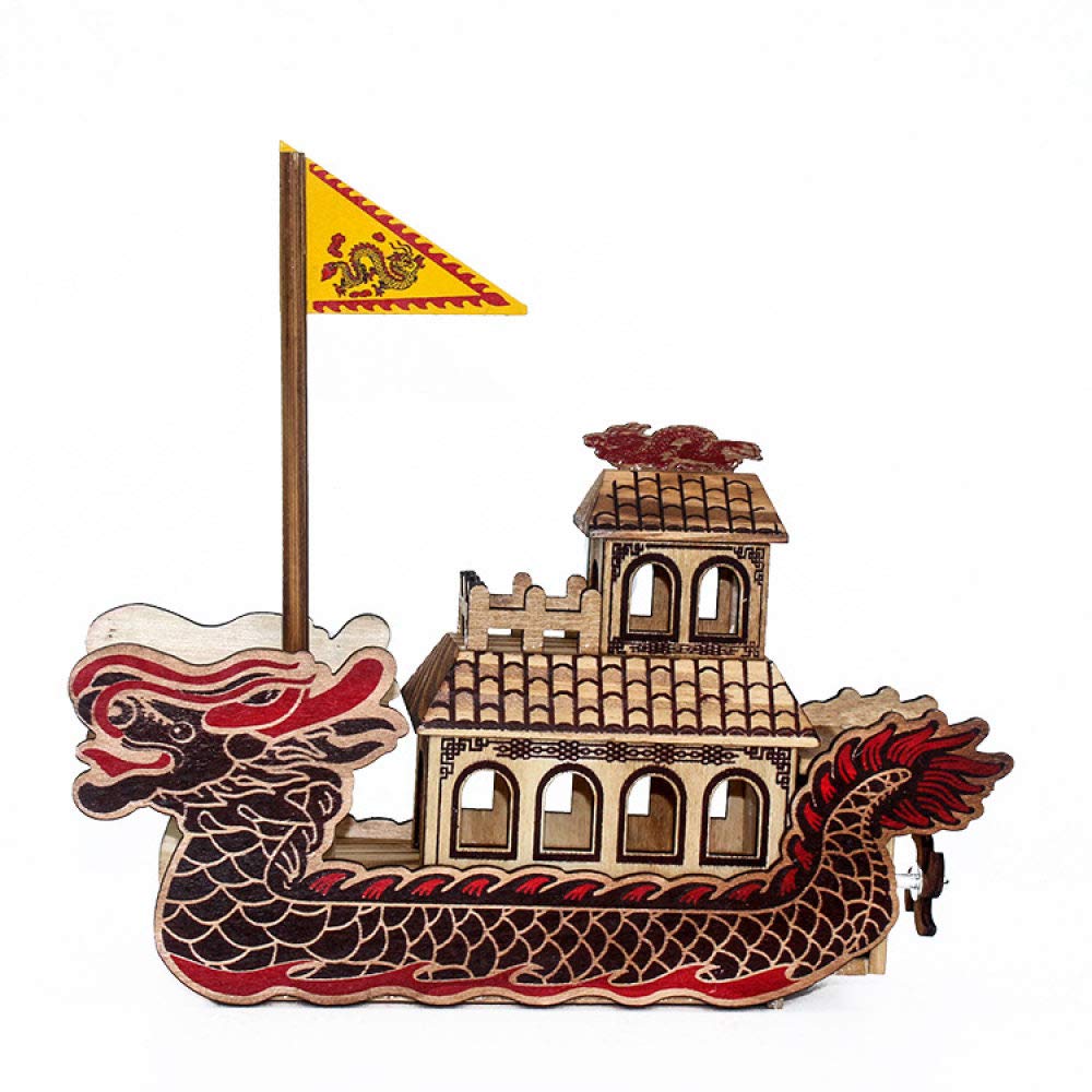 Petite statue bateau dragon bois pour briser la monotonie de la maison