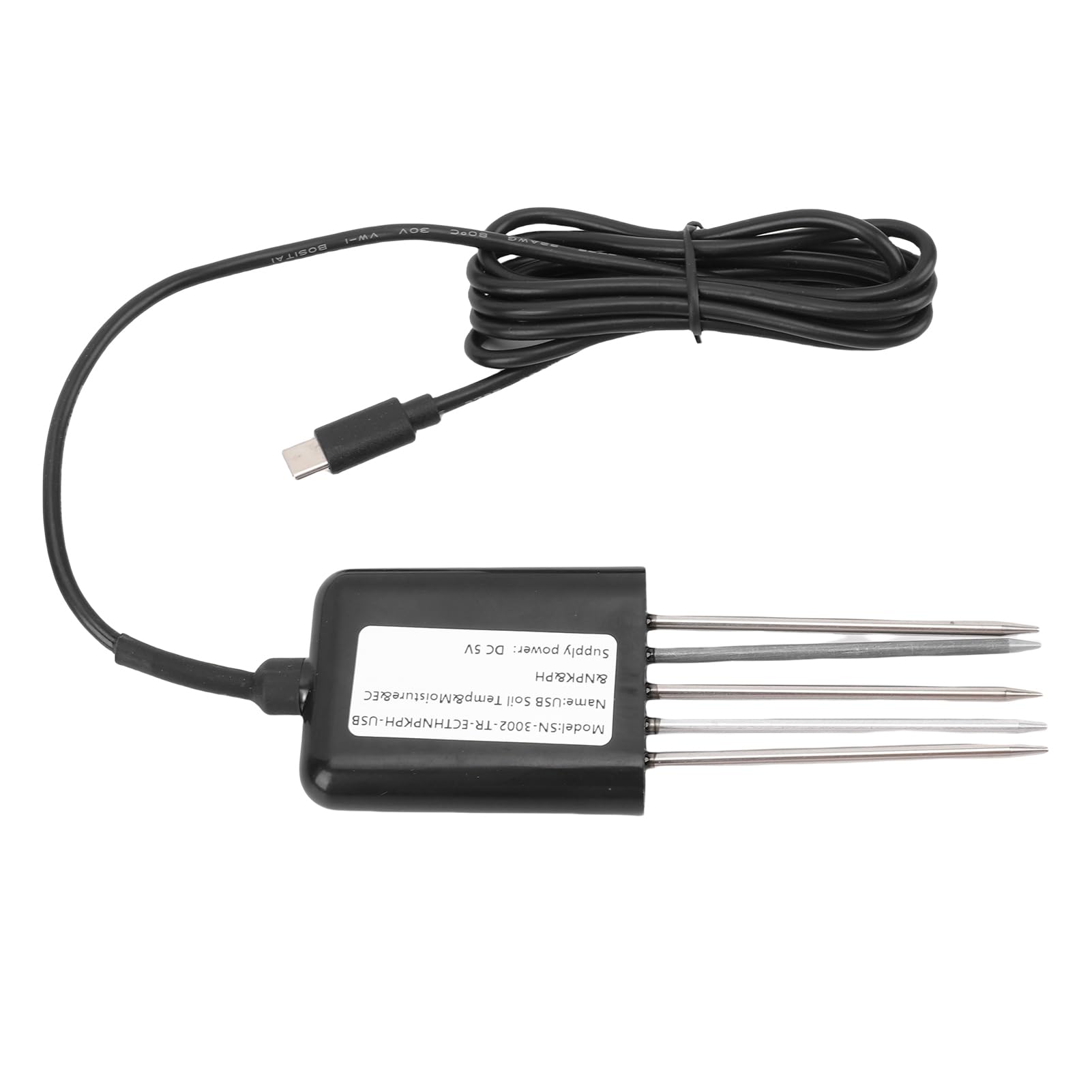 Duokon Medidor de Sensor NPK de Suelo 7 en 1, Detector de Temperatura y Humedad Impermeable de Acero Inoxidable con bajo Consumo de Energía IP68 para Pruebas de Nutrientes en Huertos,