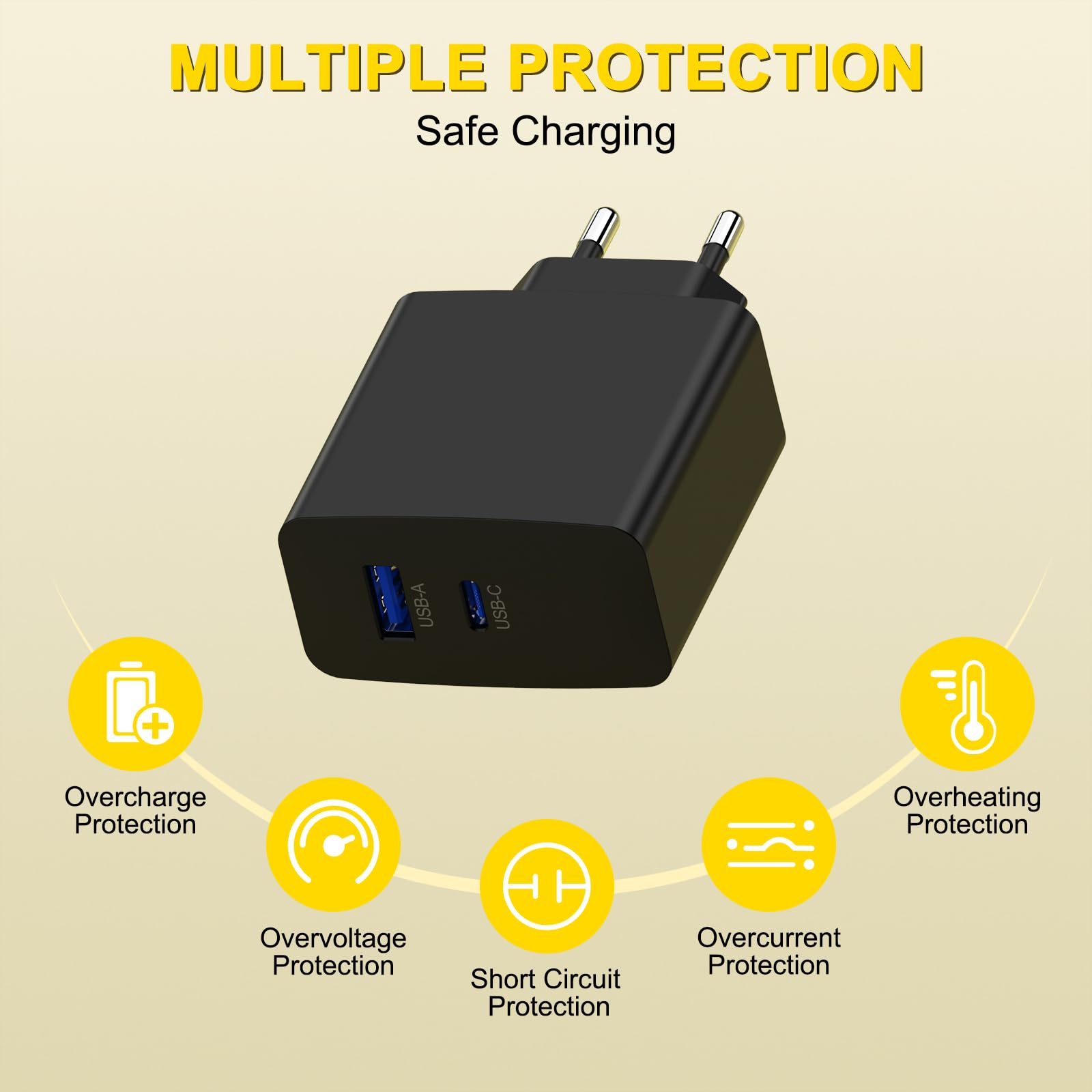 HelpersLab Caricatore USB C GaN 65W Con Cavo 1,8m – PD PPS, Compatibile Laptop, Tablet, Smartphone