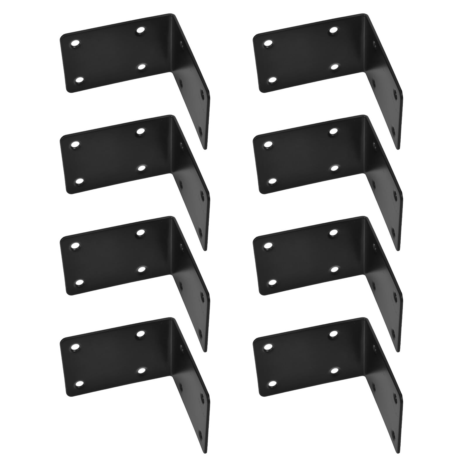 Équerres renforcées acier noir 8 pièces supports d'angle rigides