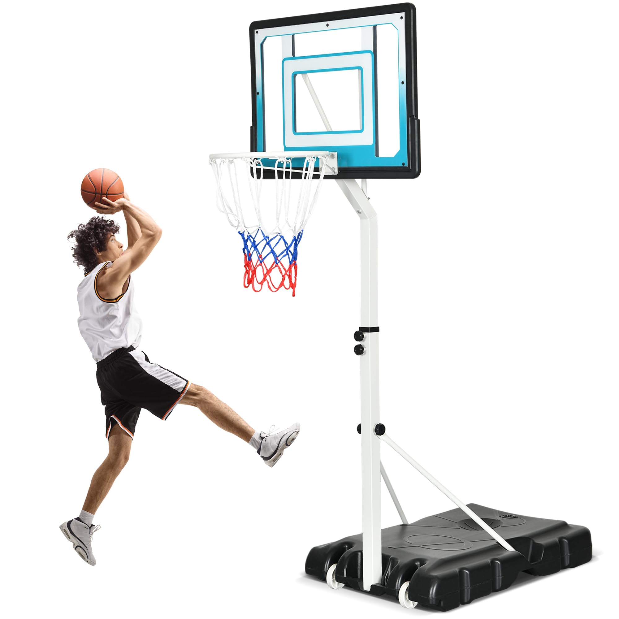 YITAHOME Basketball Hoop, 4.1-5.7ft Portable Basketball Hoop Outdoor, Easy Adjustable Pool Basketball Hoops & Goals for Indoor or Outdoor