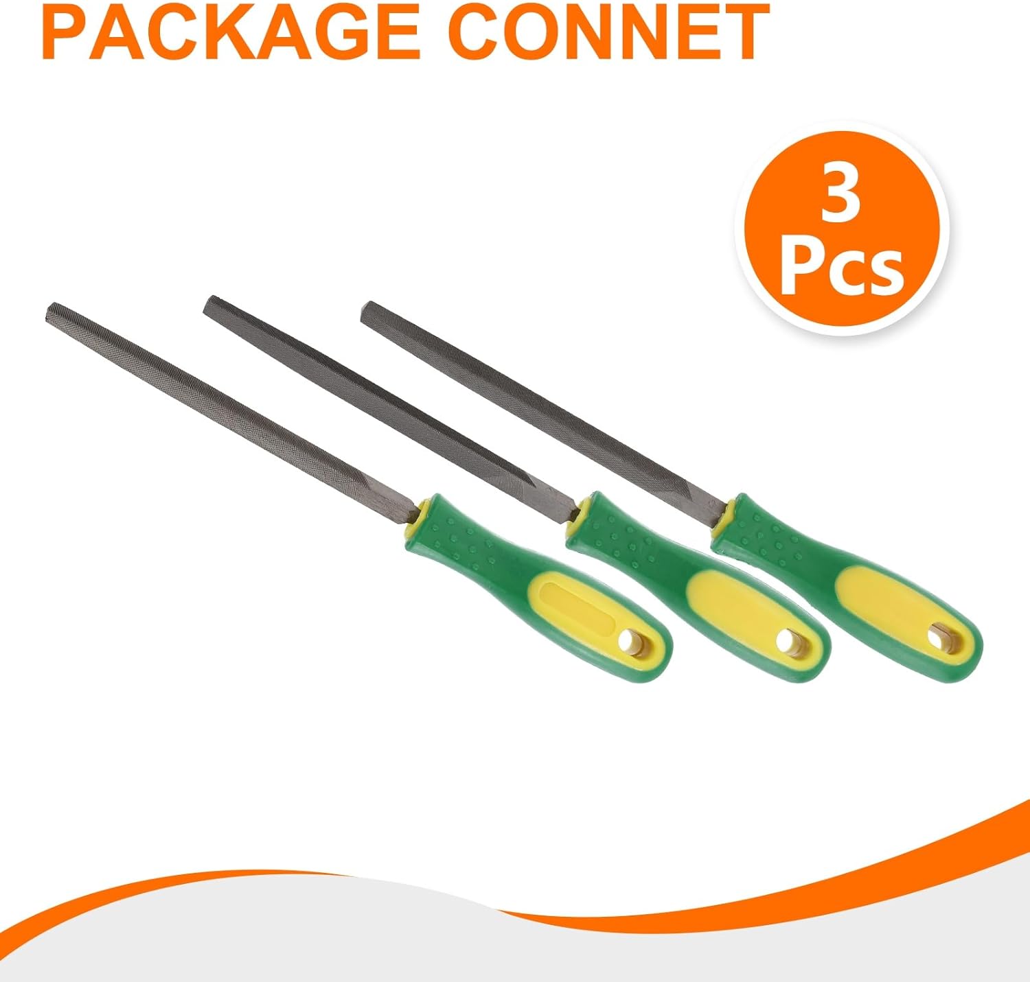 HARFINGTON 3pcs Triangle Coarse/Medium/Thin Cut File 6" Double Cut Teeth High Carbon Steel Hand Rasp File Plastic Handle for Metal Wood Deburring Removing