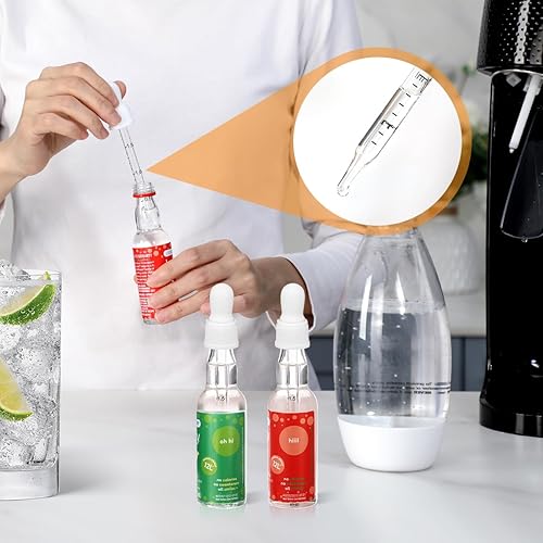 Miniatura 7 de Aieve Pipetas con cuentagotas de vidrio compatibles con los sabores SodaStream Bubly Drops (paquete de 6)