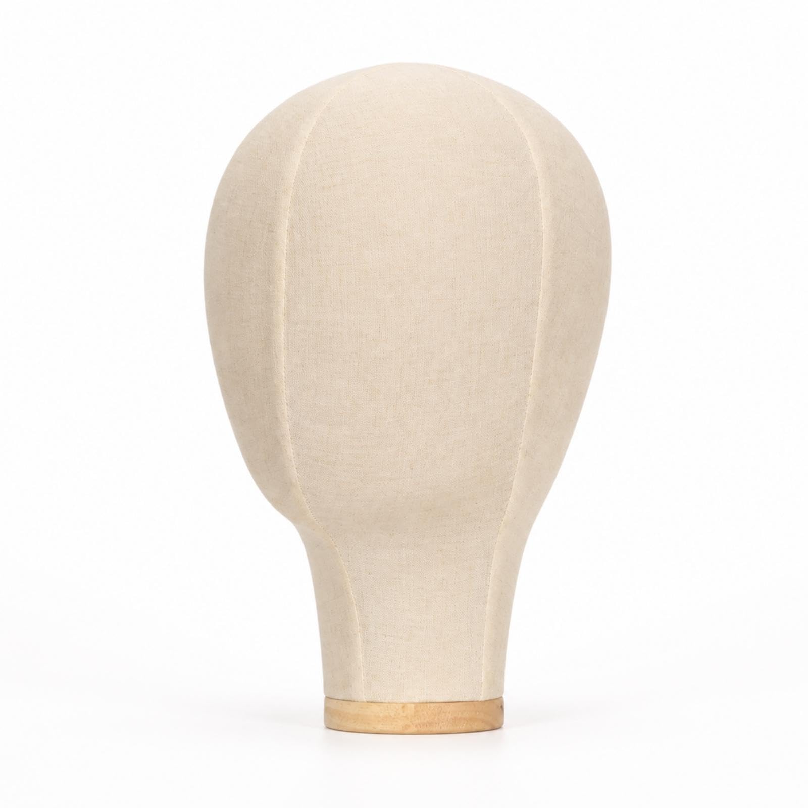 Linen Mannequin Head Wood Mannequin Head with Wooden Base Tabletop Hairpiece Stand for Milliners, Boutique Owners, Photography Prop Bald Head No Base-image-6