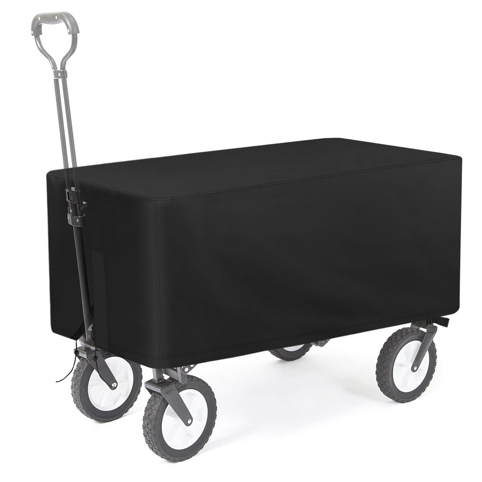 Hohong Wagon Cover Cover 134x66x41cm, 420D Heavy Duty Waterproof Festival Trolley Cover, Folding Camping Trolley Rain Covers-Black