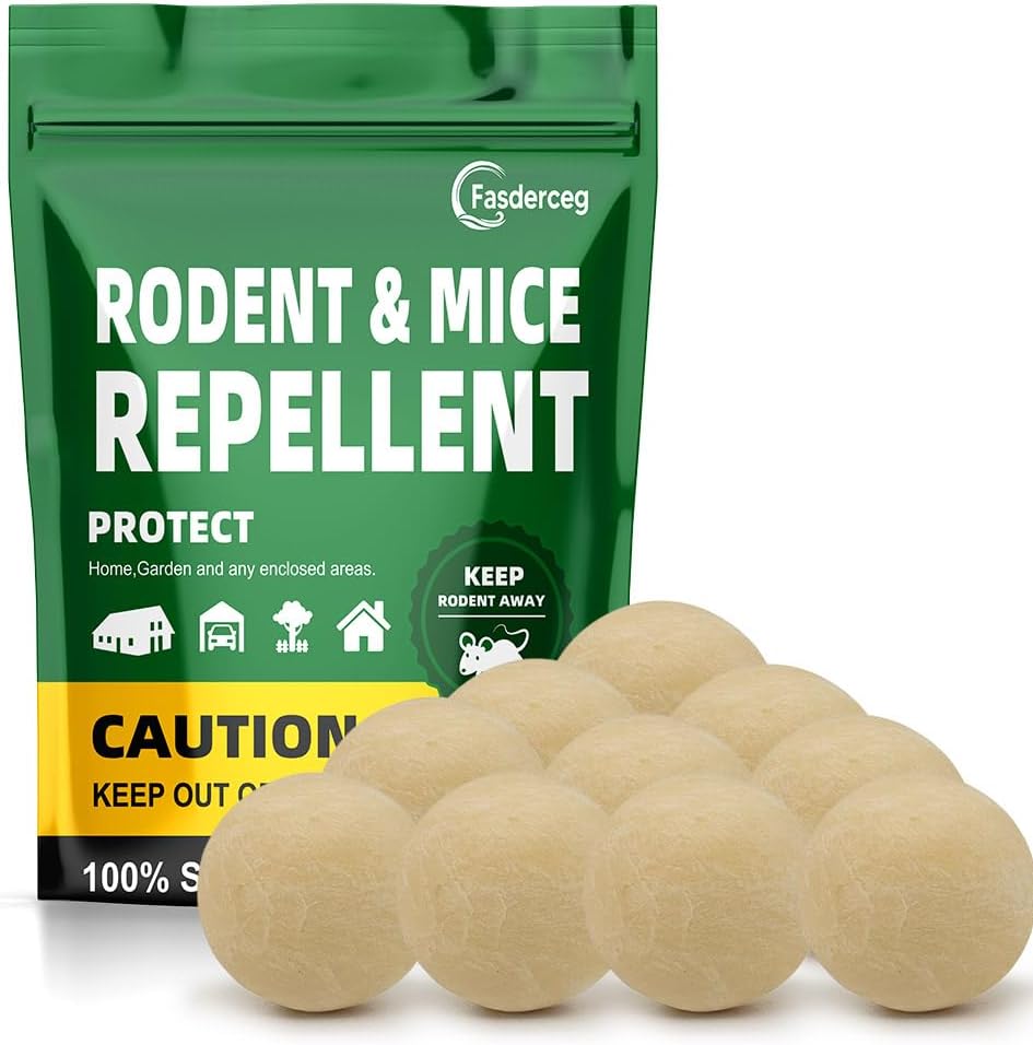 Mice Repellent, Rodent Repellent Outdoor/Indoor, Rat Repellent Balls, Mouse Repellent Peppermint for House, Peppermint to Repel Mice and Rats, RV Rat Repellent, Keep Mice Away 10Pcs, Green