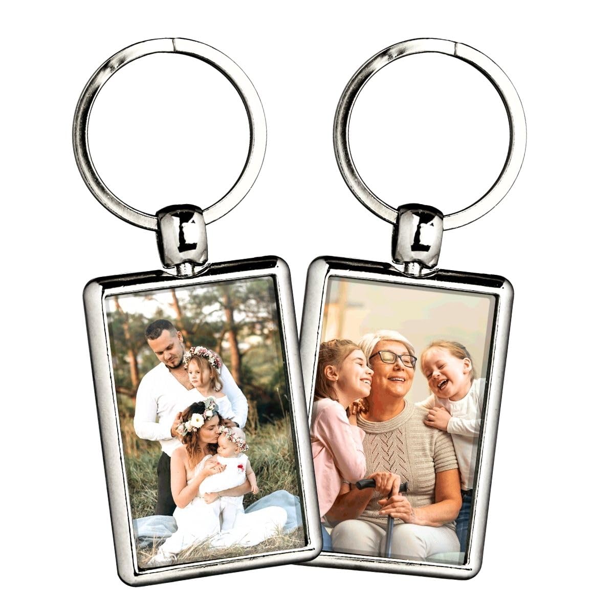 DEREGALOOS Llavero con Foto Personalizado | Llavero Metálico con Tapa Acrílica | Regalos personalizados con foto | Llaveros para el Día del Padre, Día de la Madre, San Valentín, Amigos