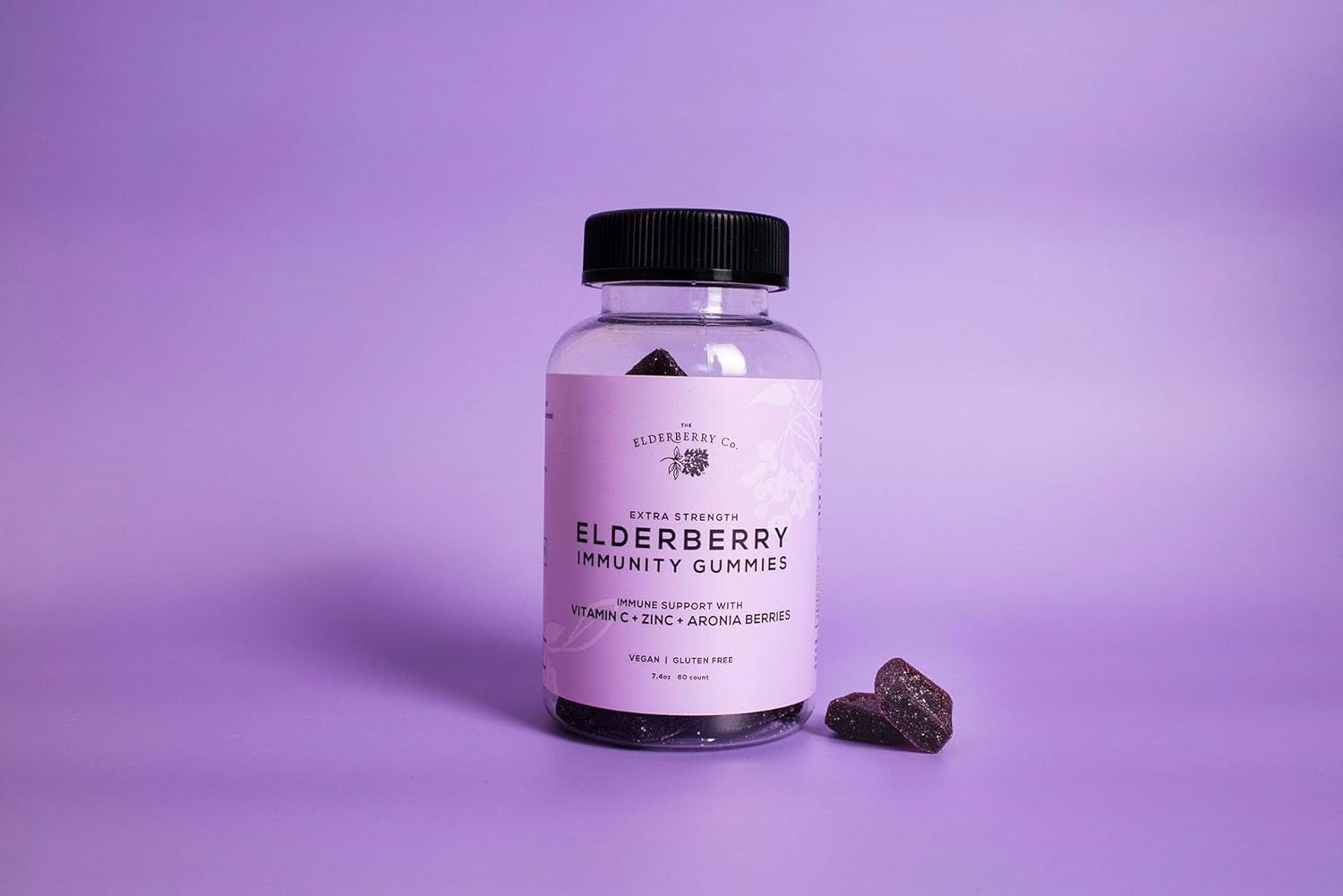 The Elderberry Co. Extra Strength Elderberry Gummies + Aronia Berries with Vitamins C, D,E and Zinc for All-Natural Immune Support, No Artificial Ingredients (60 Count) The Elderberry Co. Extra Strength Elderberry Gummies + Aronia Berries with Vitamins C, D,E and Zinc for All-Natural Immune Support, No Artificial Ingredients (60 Count)
