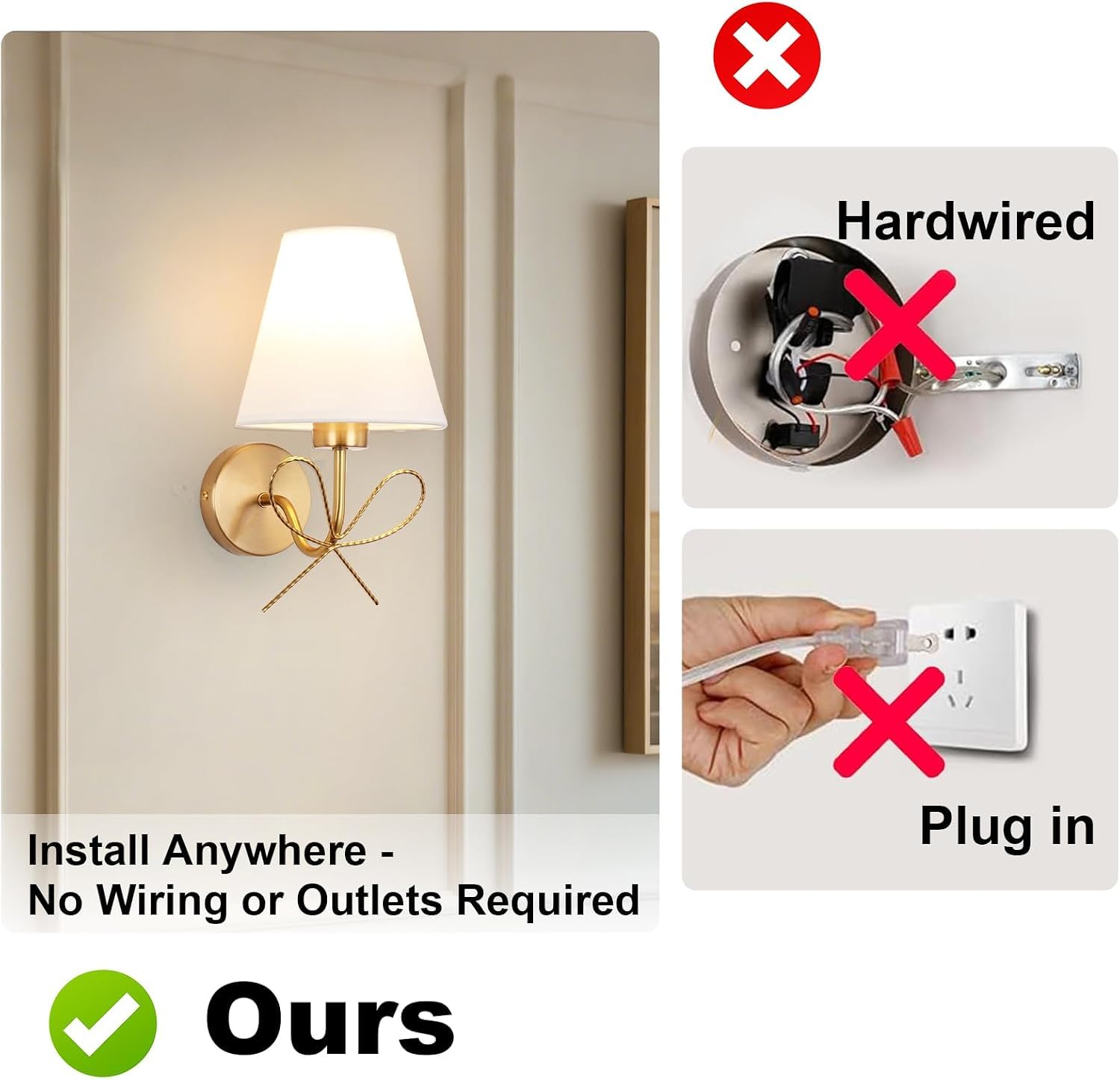 Lampada da parete a LED per interni lampada da parete retrò senza fili alimentata a batteria senza collegamento alla rete elettrica con telecomando 15 colori lampada da camera da letto dimmerabile