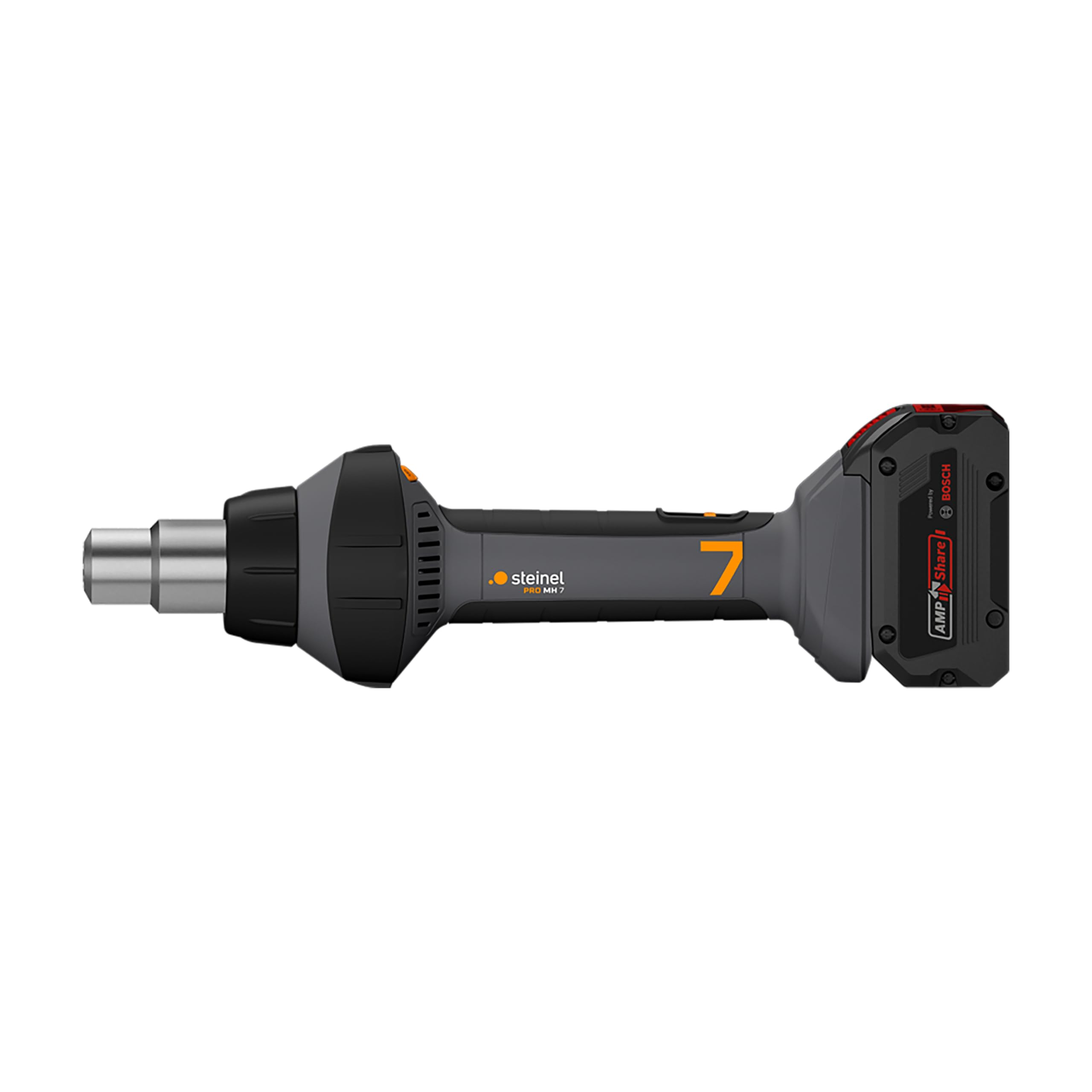 Pistolet à air chaud sans fil Steinel MobileHeat MH 7 | AMPShare 18 V Décapeur thermique professionnel, y compris batterie 8,0Ah et chargeur, 150 - 550 °C, 200 l/min