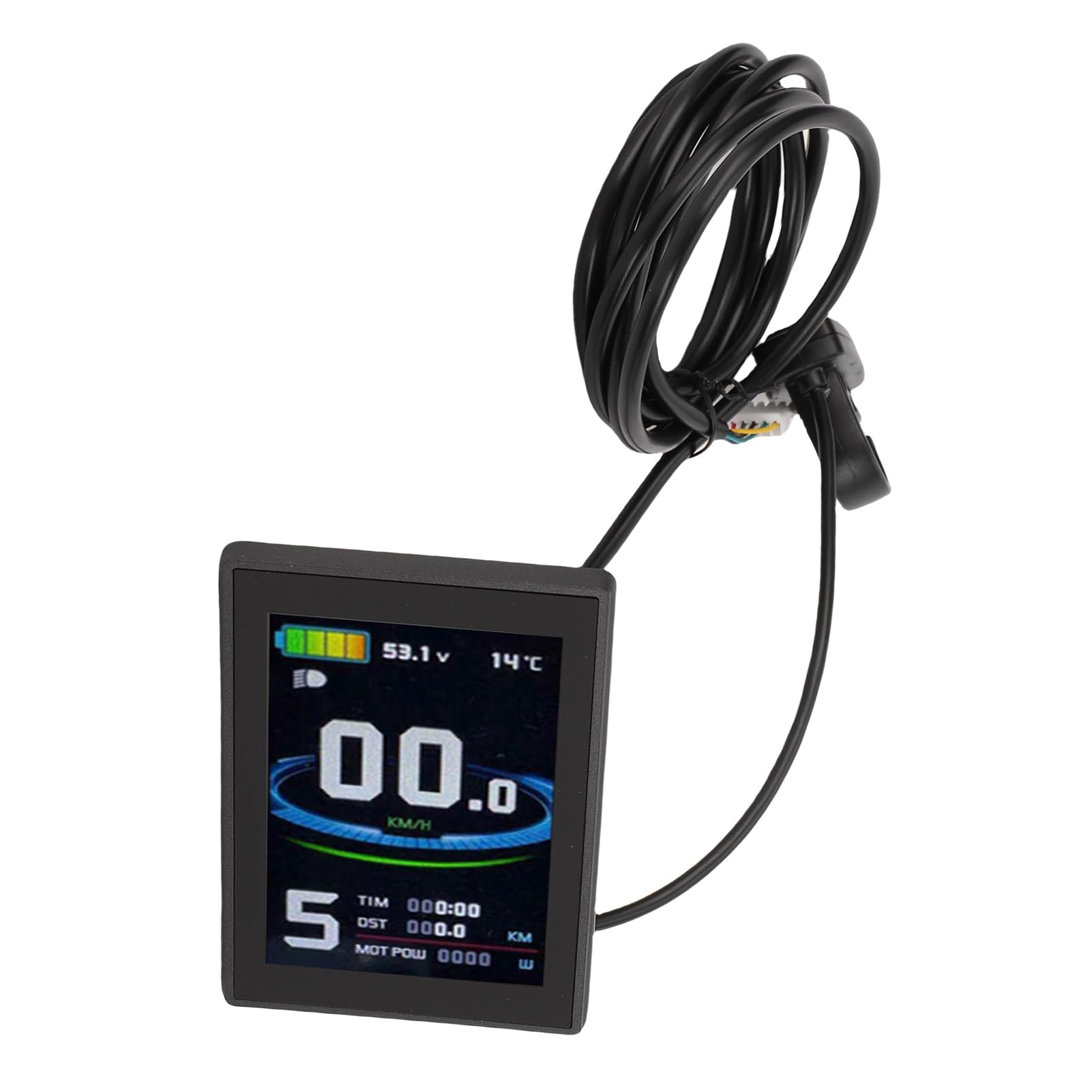 Display LCD per Scooter Elettrico, Pannello di Controllo LCD per Bici Elettrica a Colori ABS, Connettore 24V 36V 48V SM, Pulsanti Esterni, Schermo Trasparente Diurno e Notturno per Pendolari
