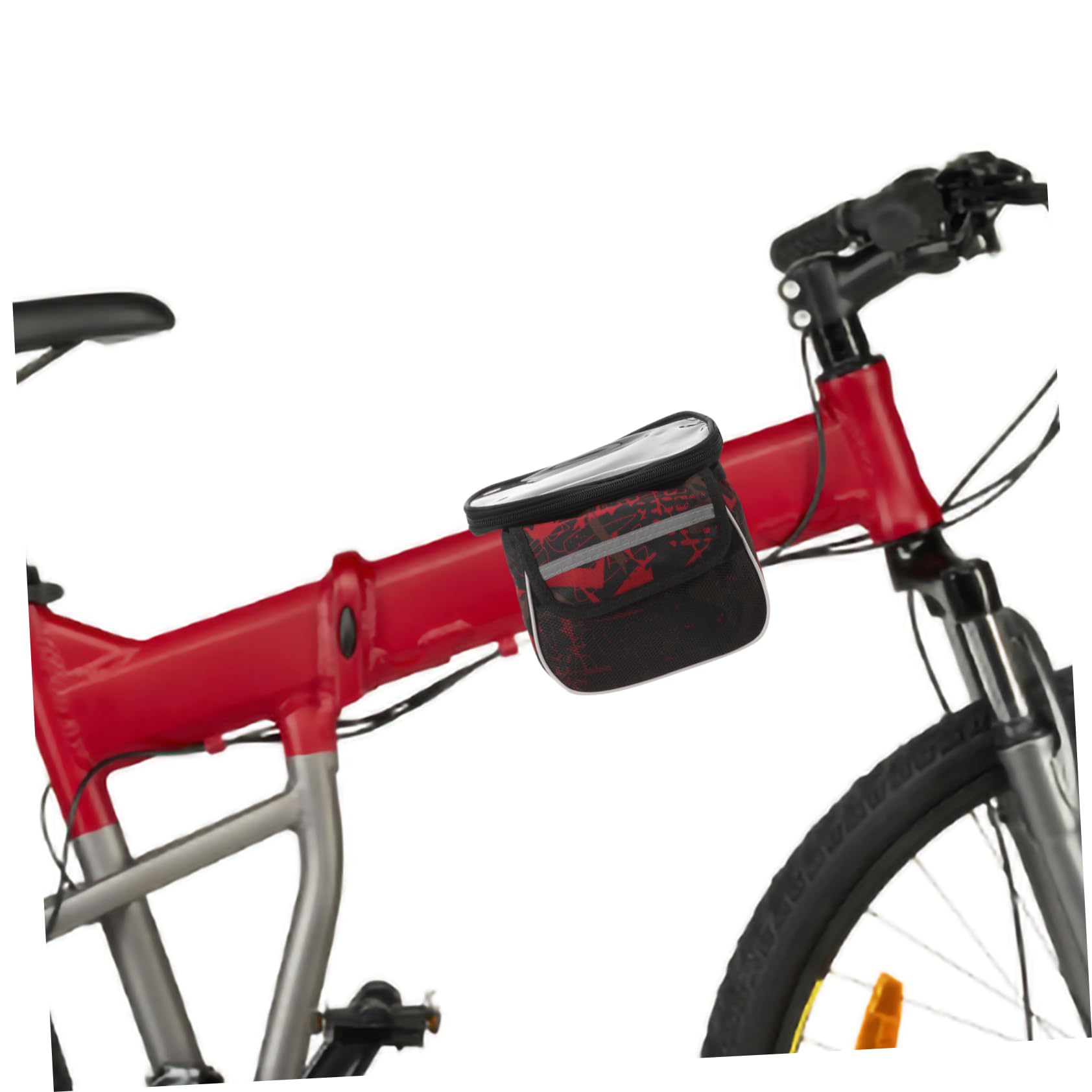BESTonZON 4 Stück Mobiltelefontasche Gepolsterter Sitz Lenkerbeutel Fahrrad Satteltasche Zubehör Oberrohr Fahrradtasche Gepäckträgertasche Tankrucksack Oxford-Stoff + TPU-Touchscreen