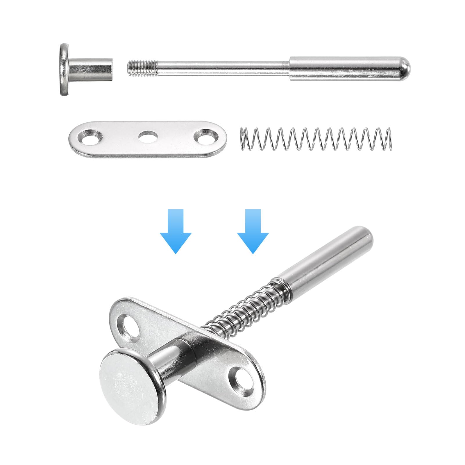 Uxcell Plunger Latches 4-Pack – Steel Spring-Loaded Bolt Latch, 7x85mm, For Furniture, Cabinets & Bed Doors