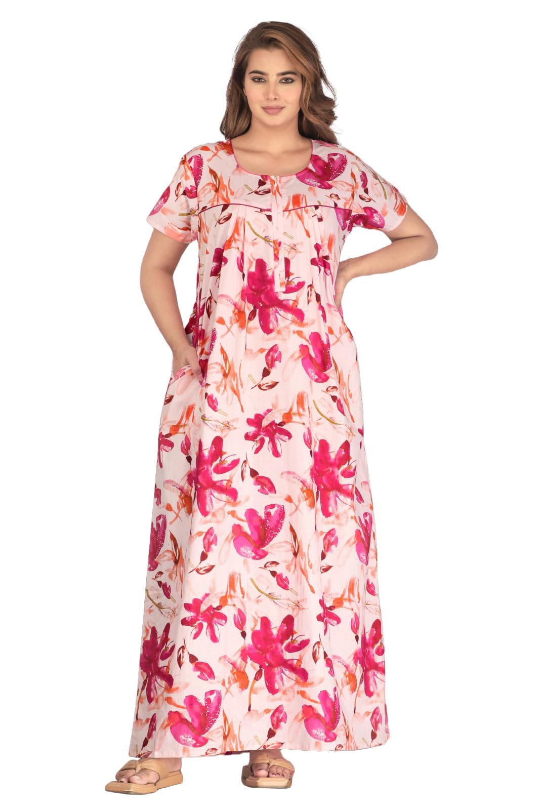 Women's Printed 100% Cotton Night Gown - S487A