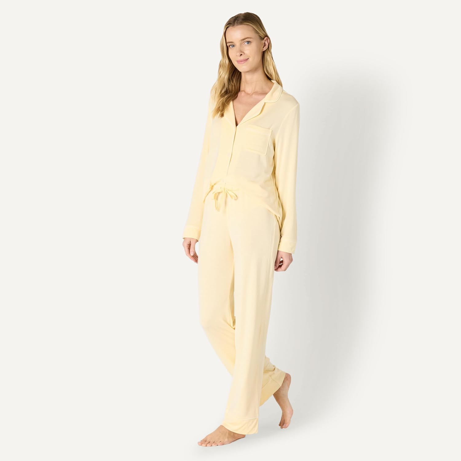 Amazon Essentials x Sofia Grainge Women's Stretch Modal Long-Sleeve and Full-Length Bottom Pajama Set - Image 4