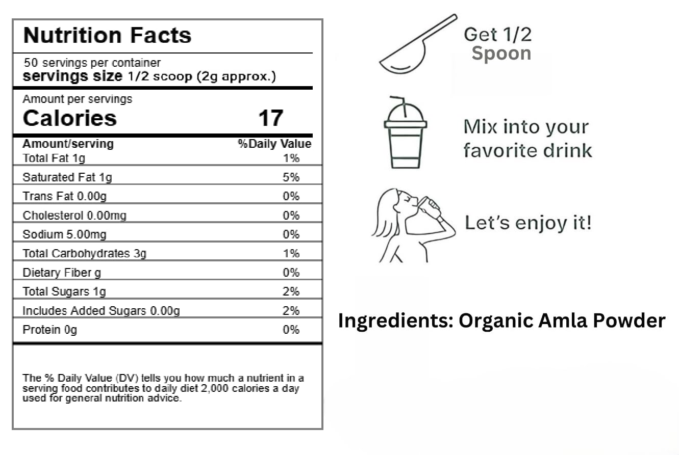 NU organics Certified Organic - Organic Amla Powder - Herbal Supplement, Pure Amla Powder For Hair Growth (125grams) | Ideal for Hair, Eating, Drinking & Skin — Amazon image 5