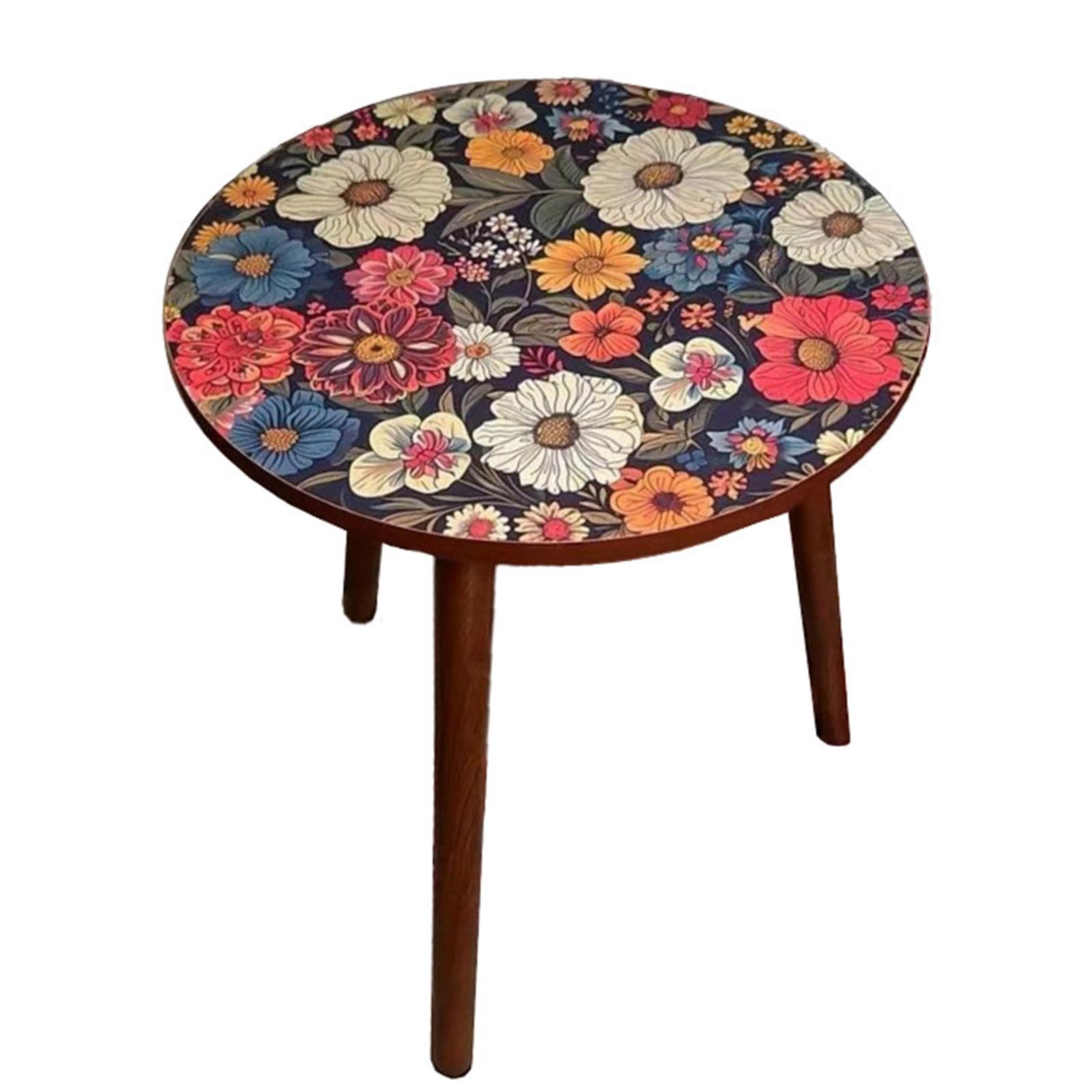 Round Coffee Table for Home, Wooden Patio Outdoor Tea Table Sofa | Drinks Desk, Wooden Bedside Table, Light Wood Side Table End Table for Snacks, Coffee, Tea, 15.75x15.75x18.5 inches
