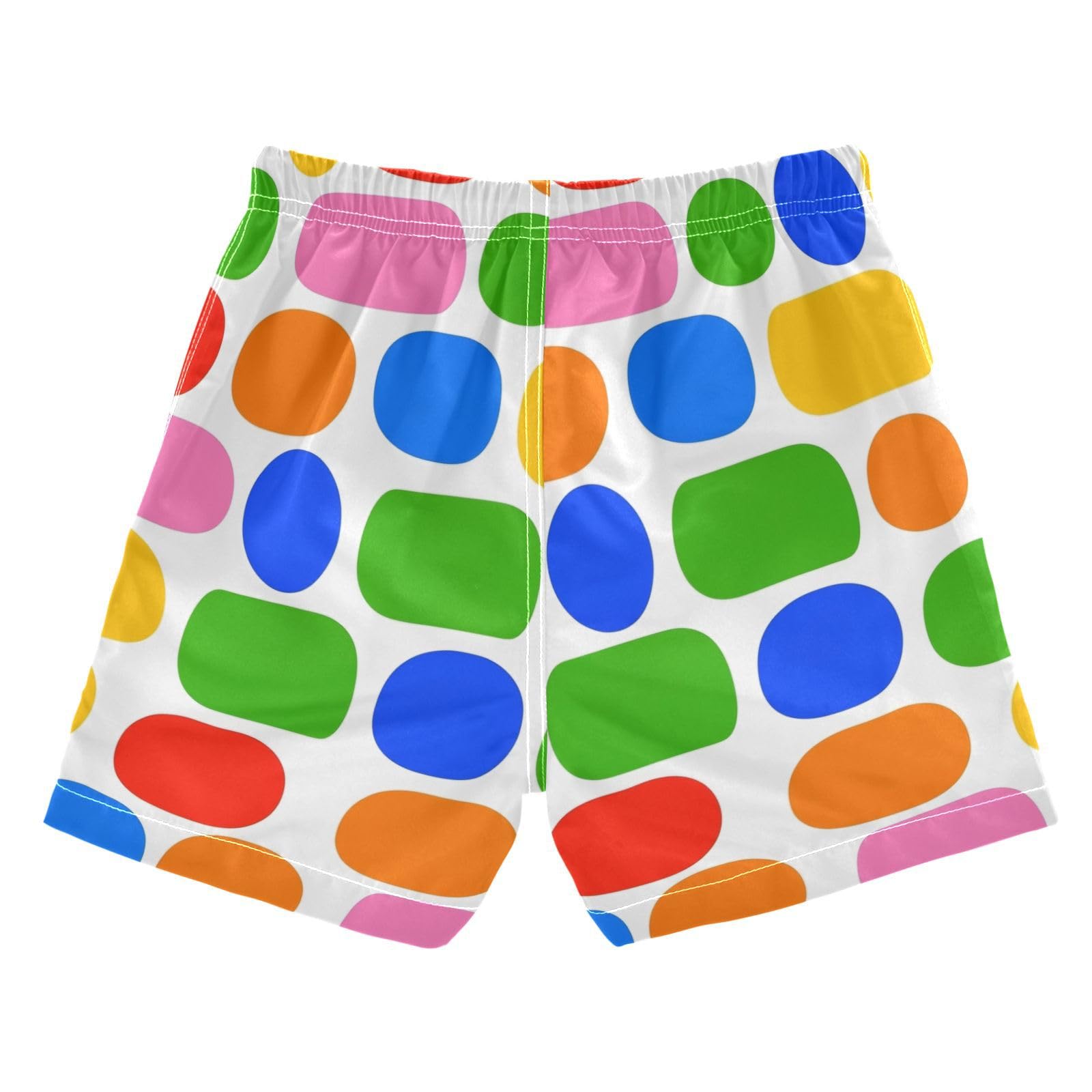 FLildon Geometric Circles Ovals Artistic Little Boys Swim Trunks with Mesh Lining Quick Dry Beach Board Shorts, 3T