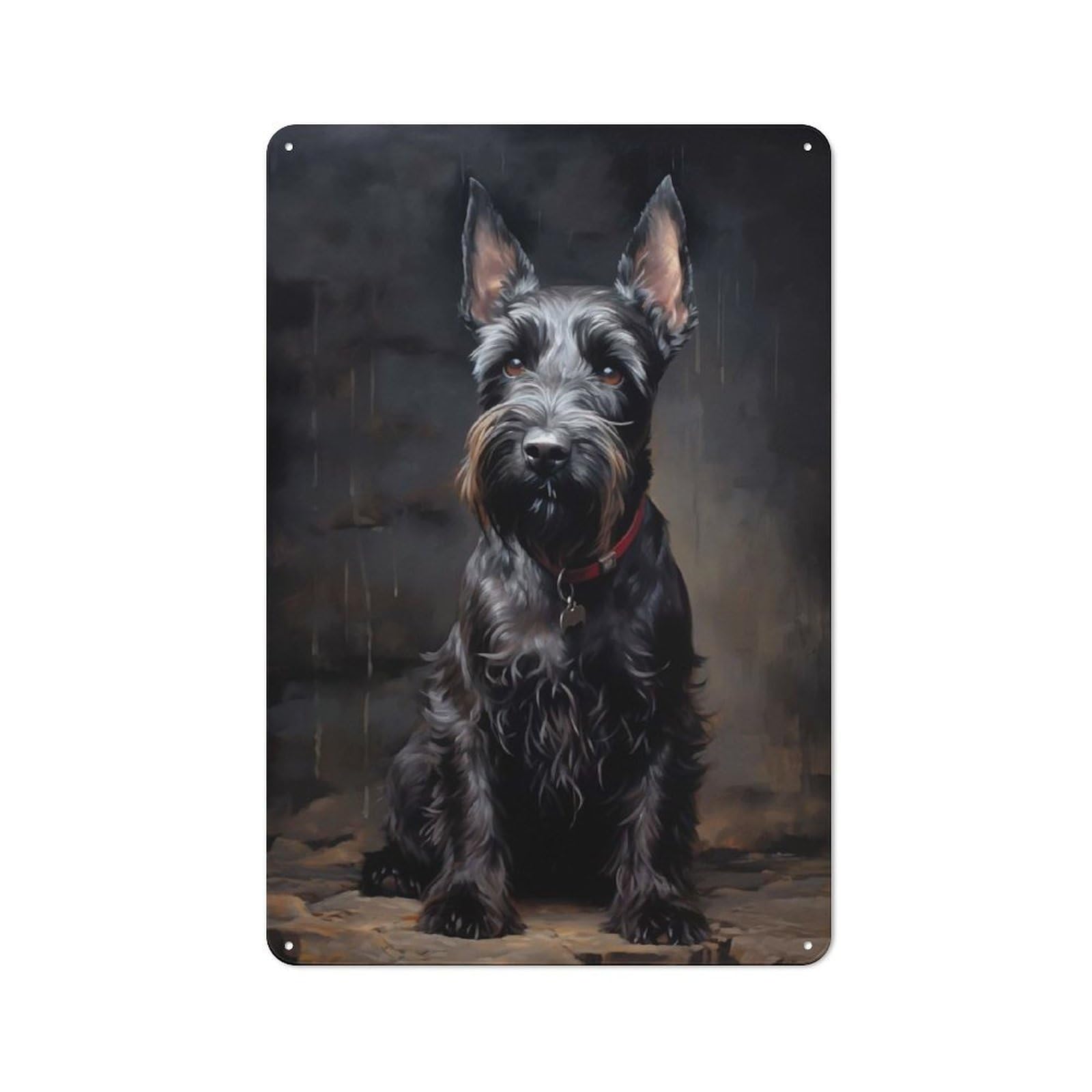 Junmoney Style-5 Metal Sign 30X20cm With Scottish Terrier For Workshop Wall, Vintage Decor, For Vintage Wall Decor Fans, For Metal Sign Collectors