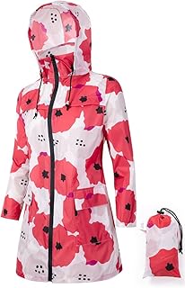 POWINSUN Women Waterproof Lightweight Rain Jacket Outdoor Hooded Raincoat