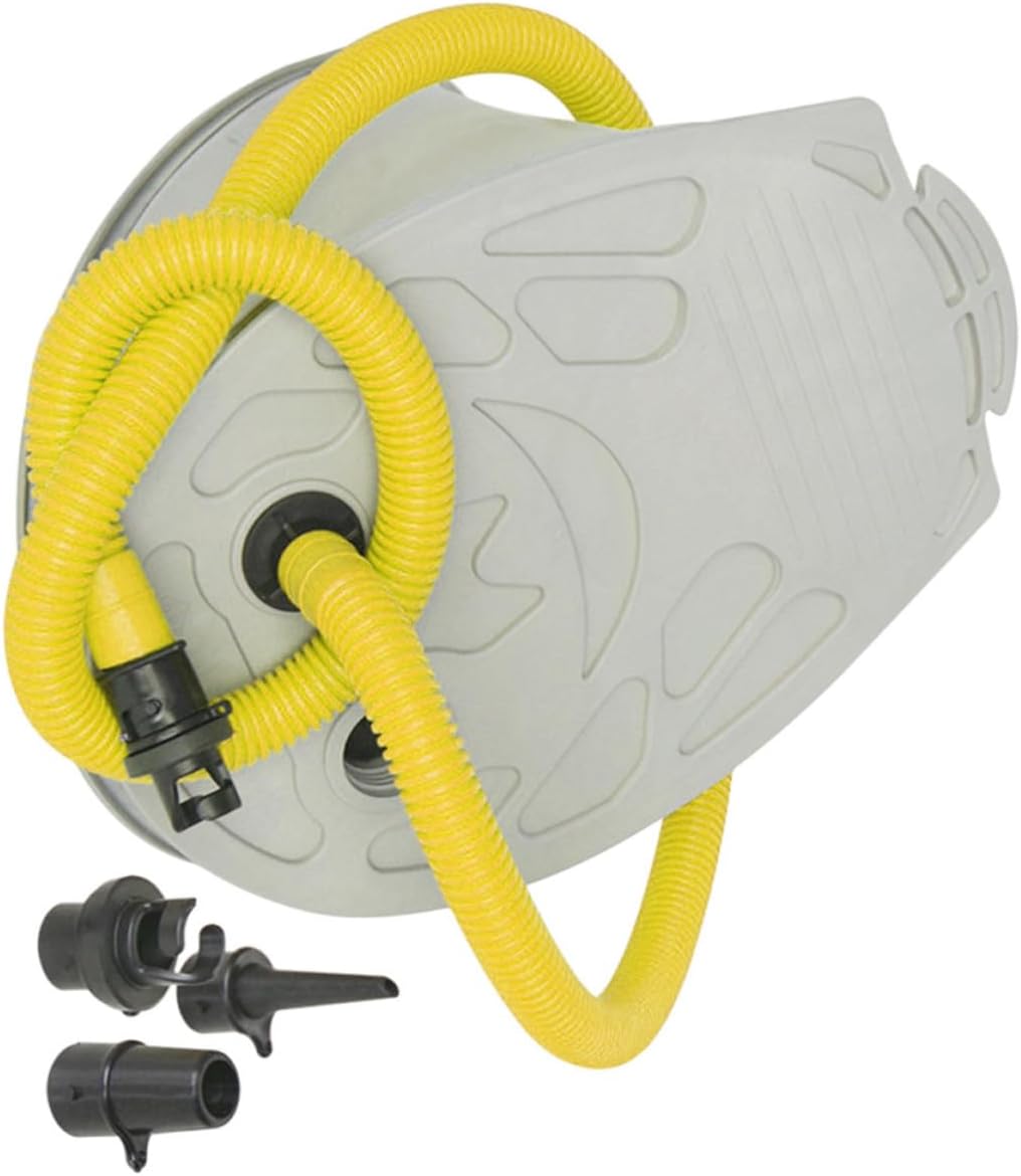 9 Inch Foot Treading Air Pump with Leather and Plastic Material, Lightweight Multi-Purpose Inflator and Air Exhaust Pump for Inflatable Boats and Swimming Rings Random Color