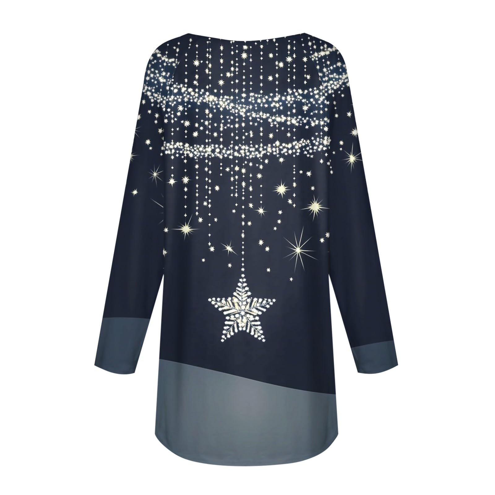 Pullover Weihnachten Damen, Outfit Weihnachtsfeier Damen Blusentops Longsleeve Geburtstag Modern T Shirt Übergrößen Chirstmas Schneeflocke Tshirts, Geschenke für Frauen Weihnachten