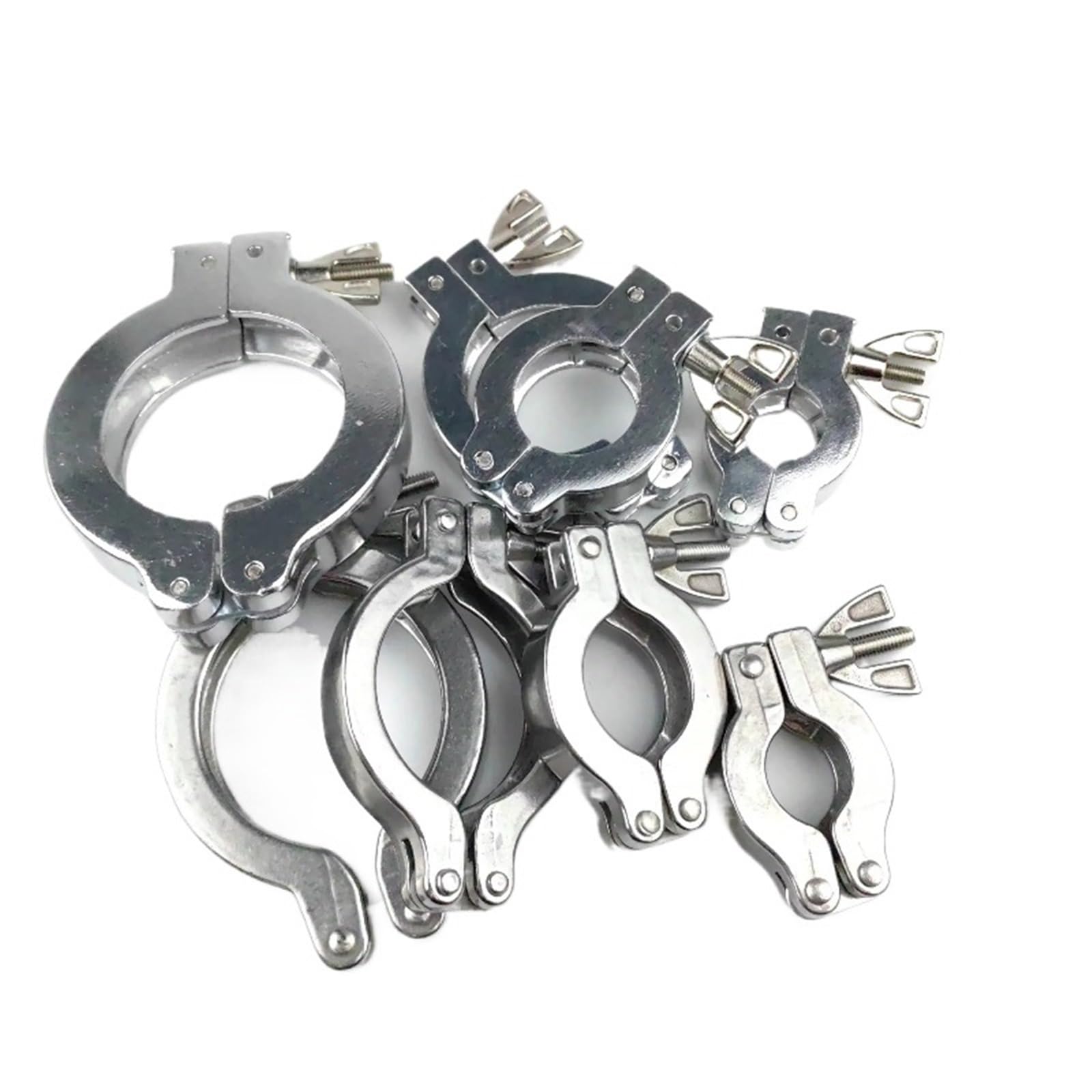 Juego de abrazaderas de vacío KF40 y KF50 de acero inoxidable 304, aleación de aluminio, brida, soporte central, accesorios de tubería FPM, 1 unidad(SS304 KF25 Suit,2PCS)