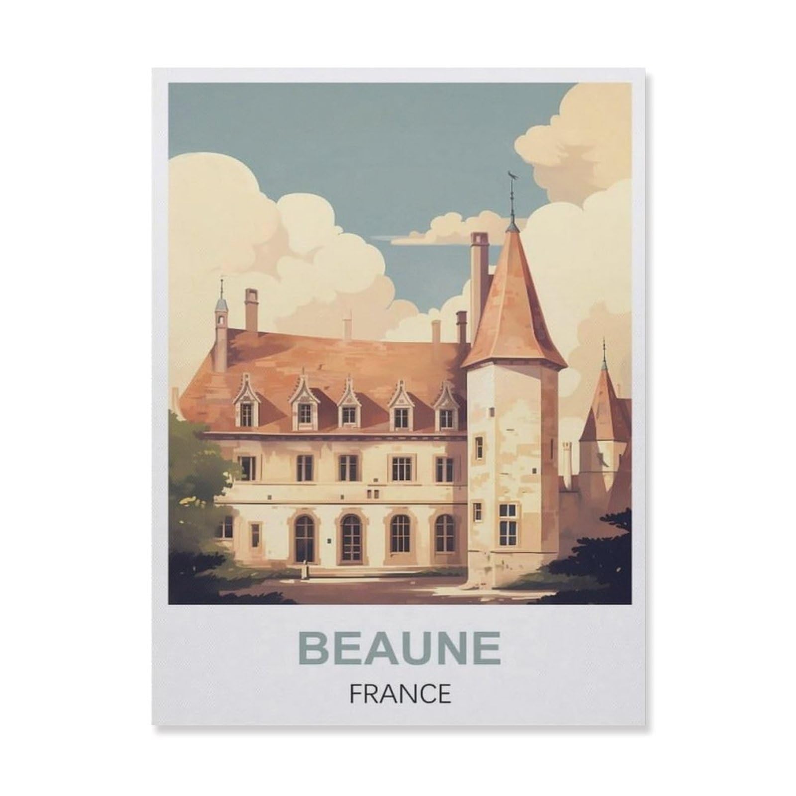 Funny Metal Tin Sign Wall Decor，Beaune France(20x30cm）