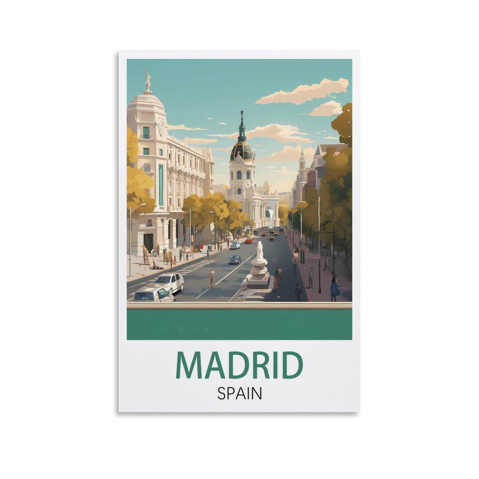 EZMLFA 5D Diamond Painting Kits,Madrid Spain Diamond Art Kits Adults, Create Your Own Diamond Painting Full Drill Gifts for Home Decor 40x50cm