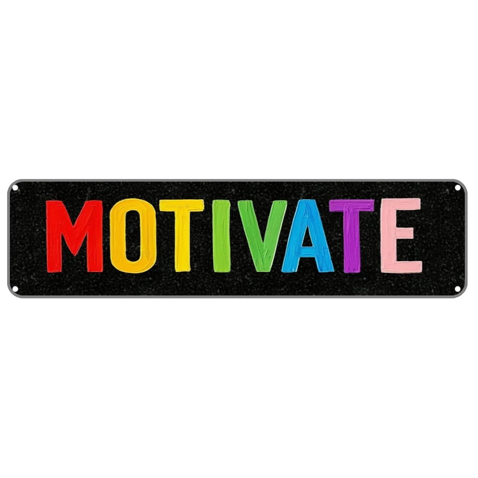 MOTIVATE Tin Sign Christmas Decor Retro Wall Decor For Home Coffee Bar Funny Aluminum Sign 4x16 Inch