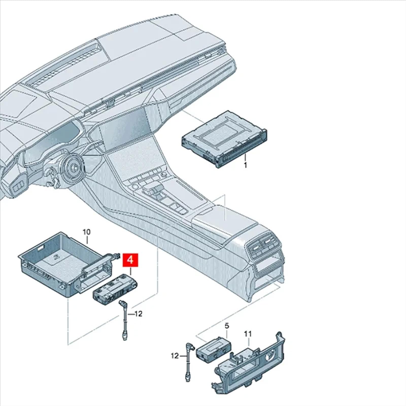 Porta presa ricarica per console centrale 4N1035736 4N1 035 736 per sostituzione modulo doppio tipo C 2019-2024 Sostituzione unità modulo porta ricarica per console centrale per auto unità tipo