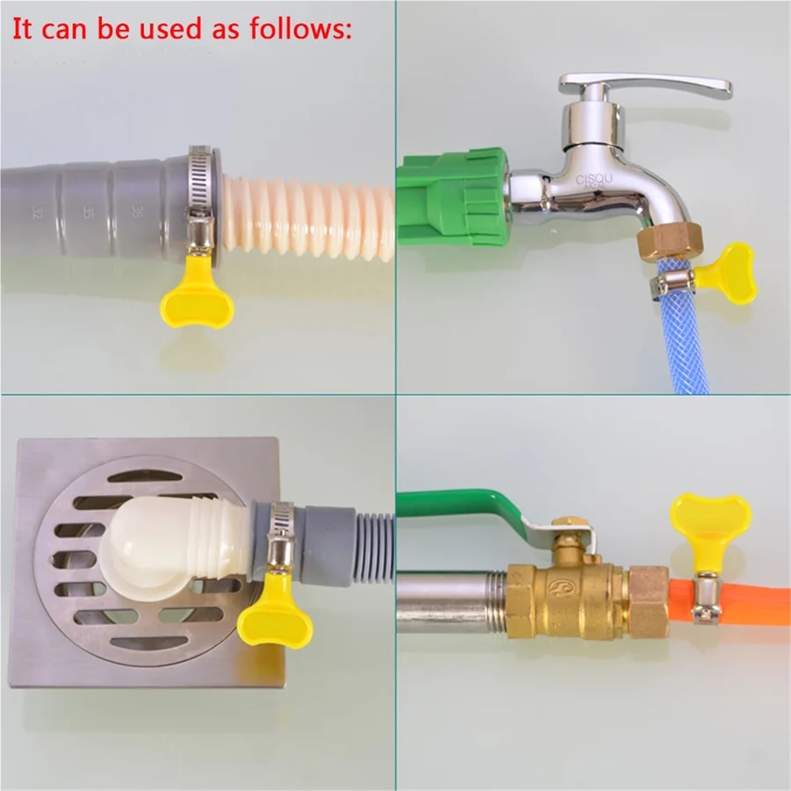 20 abrazaderas ajustables con mango for tuberías de agua de 1/2", 3/4" y 1", tuberías de gas, mangueras de gel de sílice y desagües de lavadora.(18mm-32mm)