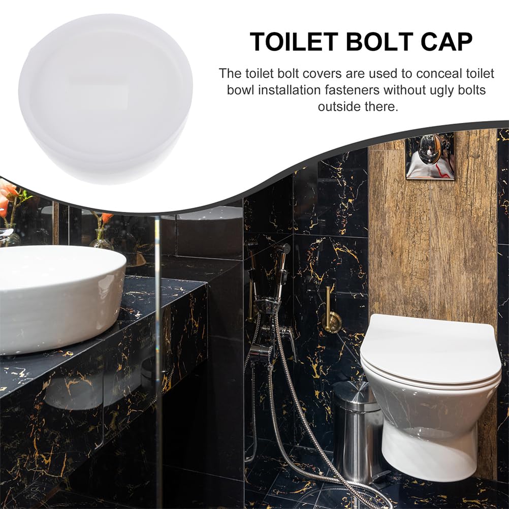 Abaodam Toilet Bolt Caps 6-Pack Push-on Plastic Covers with Washers for Toilet Seat Floor Screws 1.38X0.79 Inch Universal Decorative Replacement Lid Accessories - Image 3