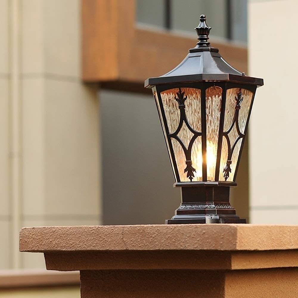 Amerykańskie latarnie zewnętrzne IP55 Wodoodporne Patio Zewnętrzne aluminiowe słupki Lampa kolumnowa Victoria Taras Drzwi Ściana Szklana kolumna Światła na filarze Krajobraz Ogród Oświetlenie E27