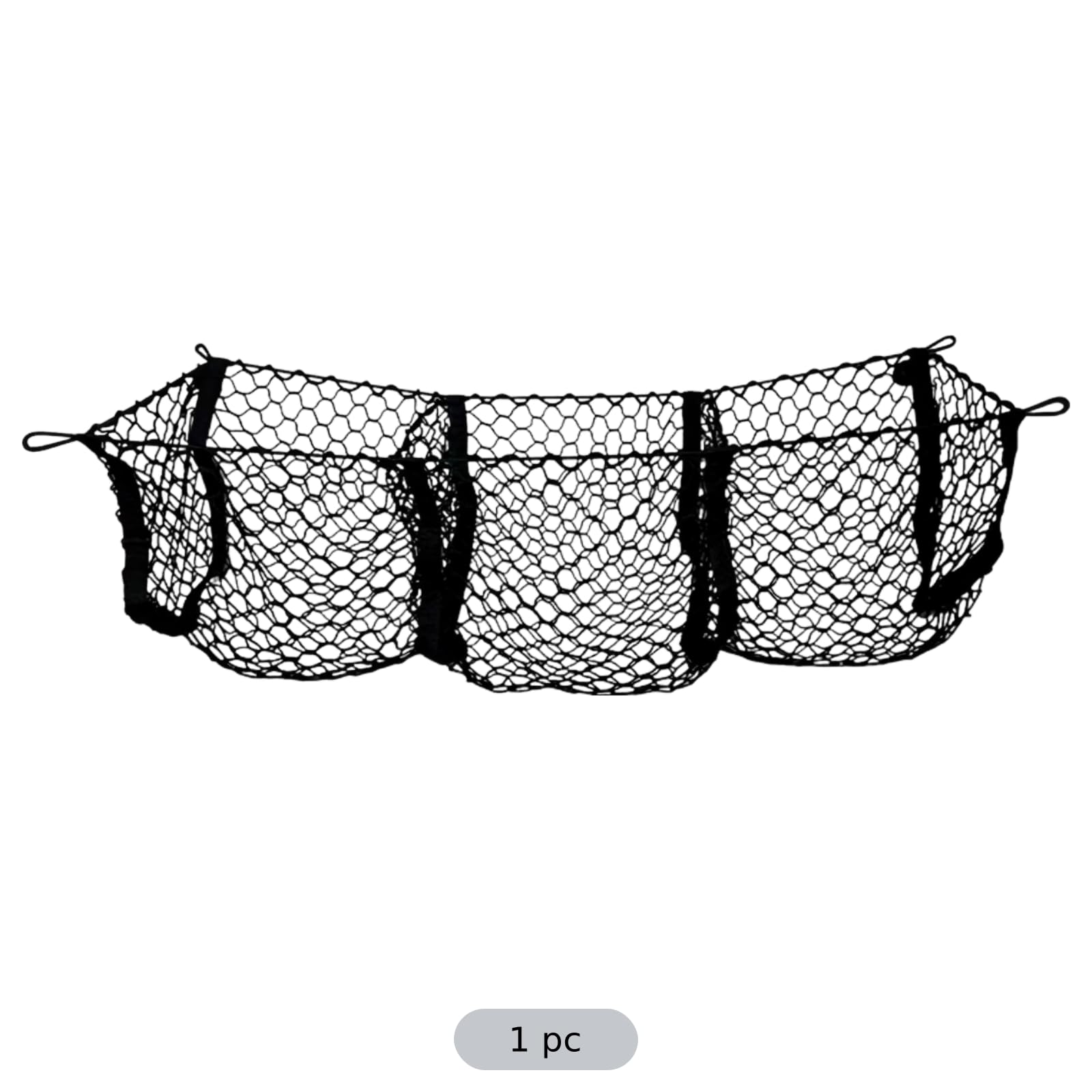Auto Gepäcknetz, 43 x 12 Zoll erweiterbares Cargo Net mit 3 Fächern, schwarzes Netzfach mit Montageset für Pickup, Truck Ladefläche und Kofferraum, Ordnung für Einkäufe und Gepäck