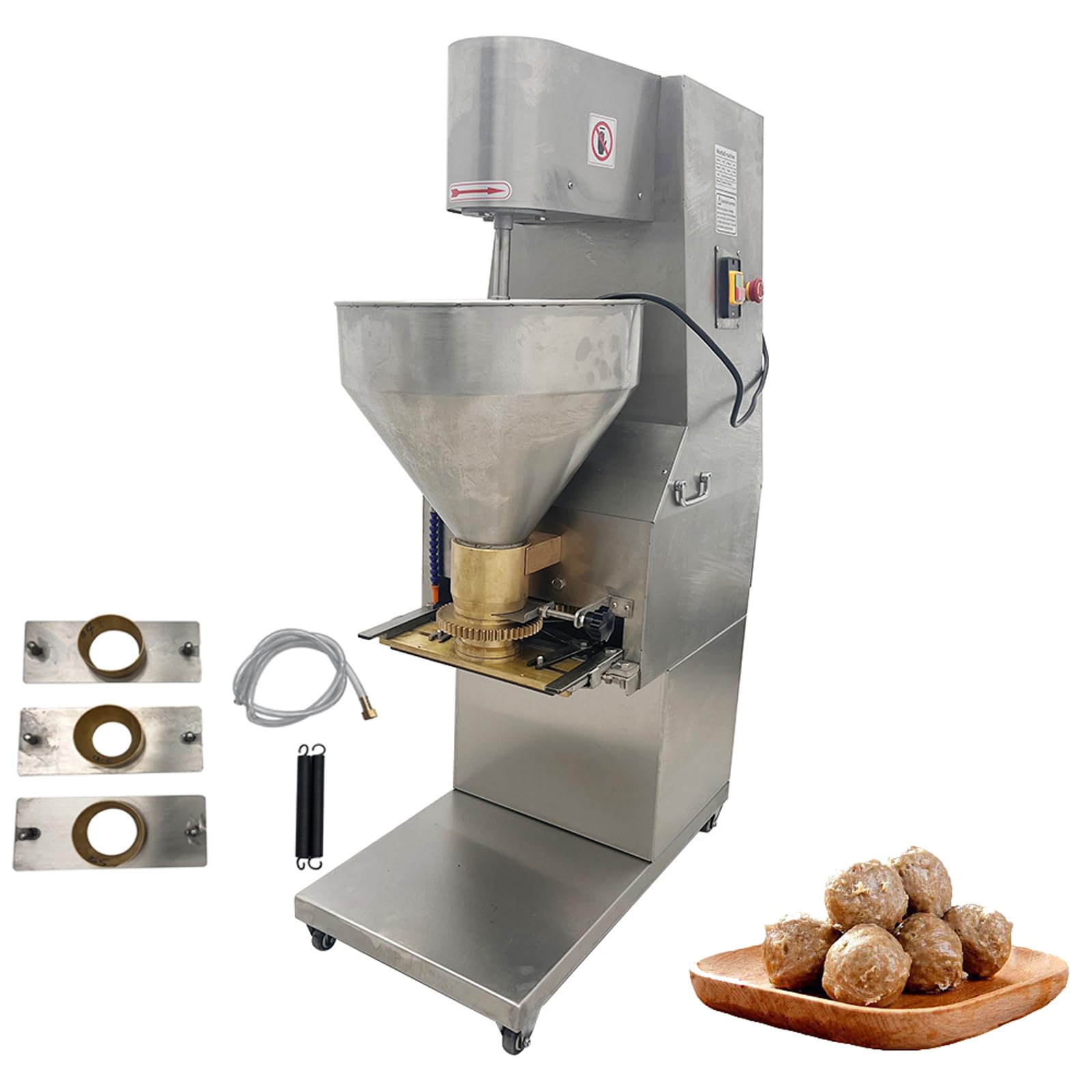 WYDDDARY Commercial Electric Meatball Forming Machine Automatic Meatball Maker Machine Fish Beef Pork Ball Making Tool with Four Models 45/50/55/60mm 110V 1100W
