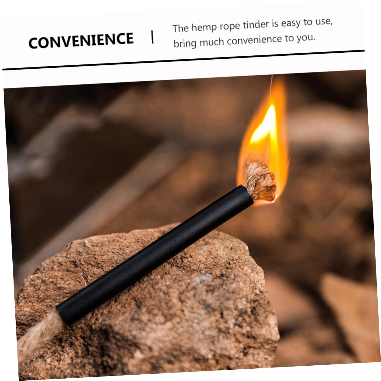 OSOLADY 5Pcs Flame Starter Rope Wind Resistant Outdoor Fire Starter with Sleeves for and Emergency Preparedness