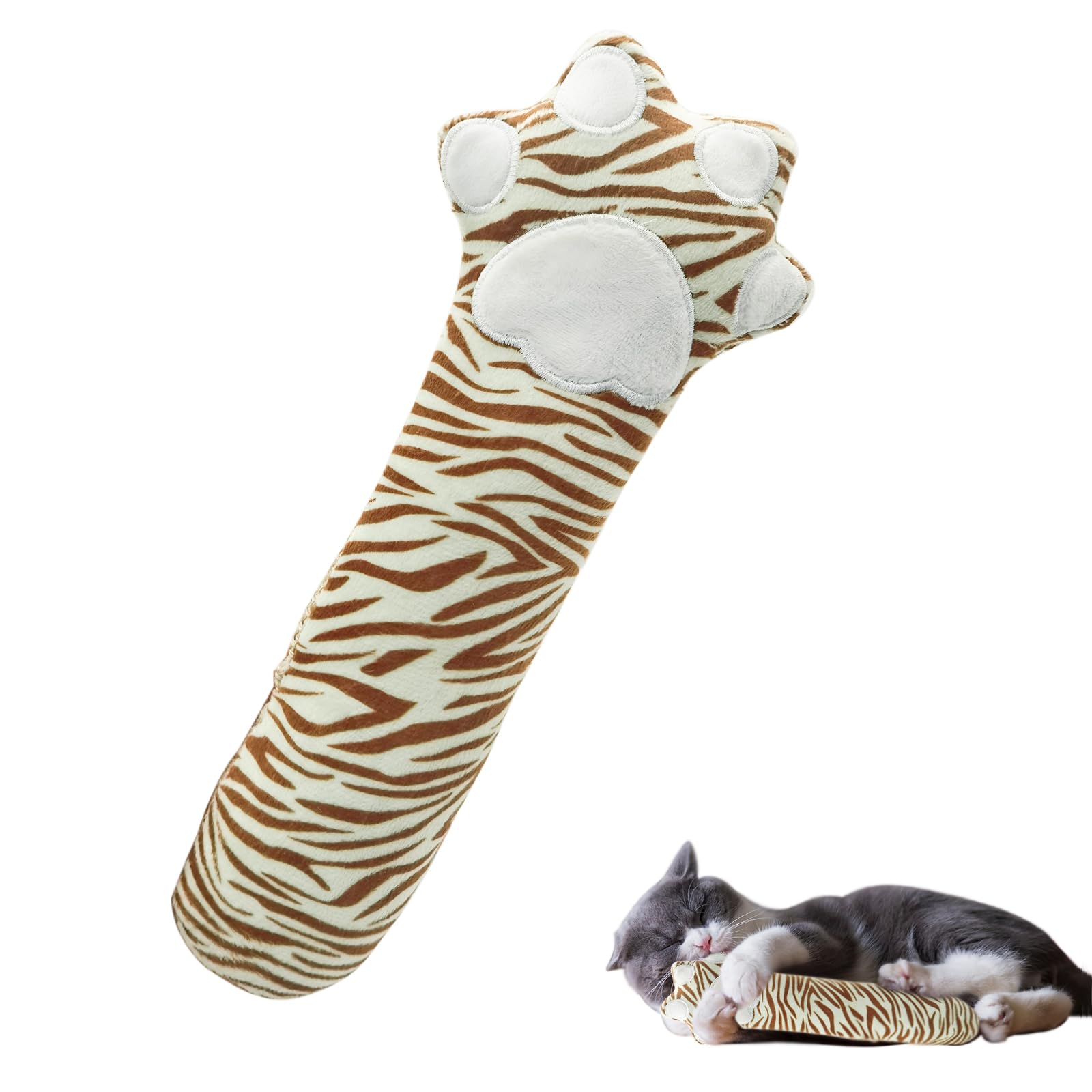 Andiker Cat Toys Cat paw, 10.5 Inches Catnip Toys with Crinkle Sound Soft and Durable, Interactive Cat Kicker Toys for Indoor Kitten with a Sisal
