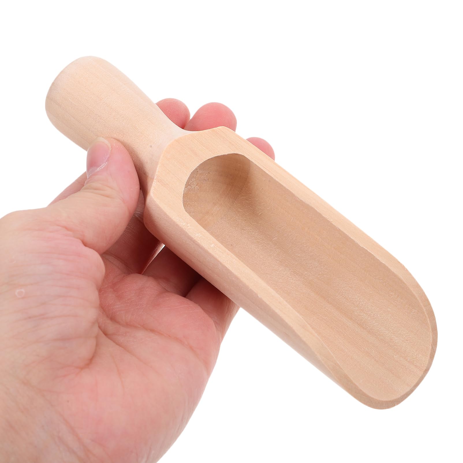 MOLUCKFU Salt Spoon Small Wooden Spoon for Tea Coffee Sugar Short Handle Kitchen Utensil for Family Restaurant Hotel