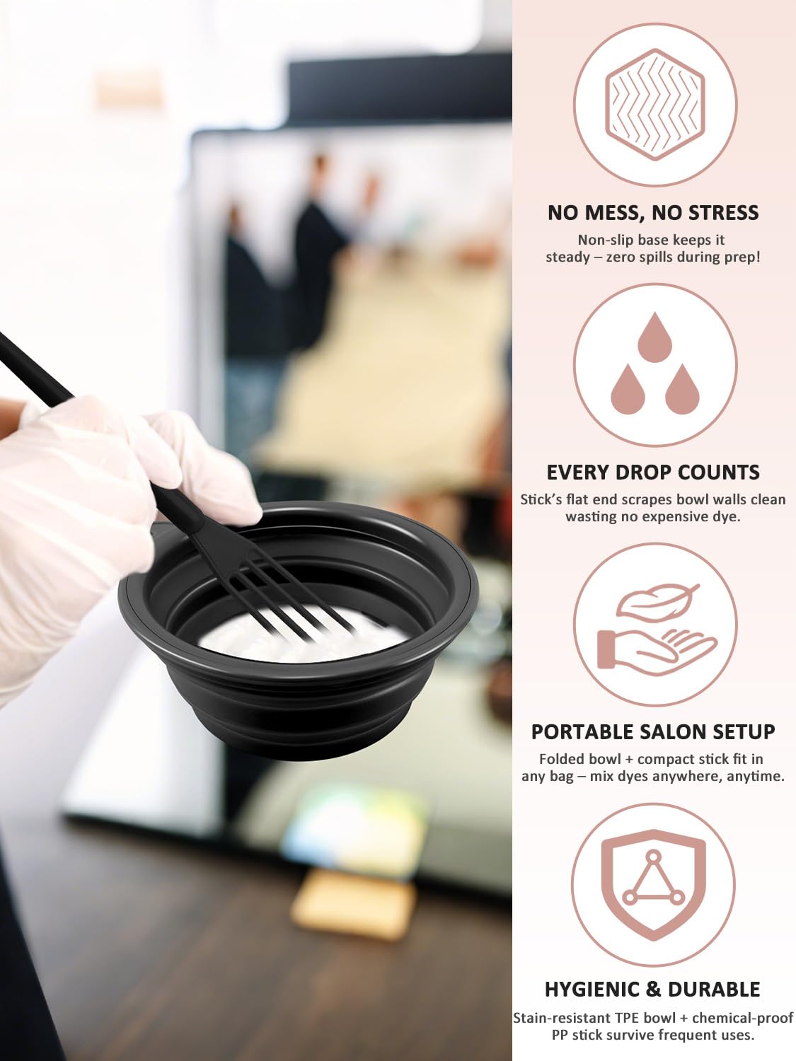 YOOVR Kit per evidenziare la candeggina per capelli con pennello e ciotola, 12 pezzi, tappo in silicone con fori perforati, guanti per sbiancamento dei capelli, tintura, forniture per salone per uso