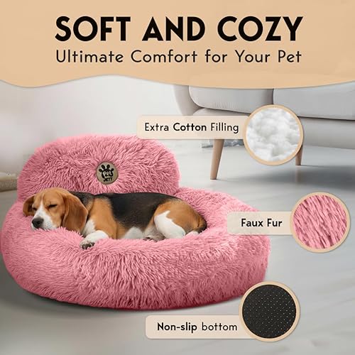 Miniatura 3 de PetJett - Cama calmante para perros medianos, camas redondas de 30 pulgadas, antideslizante y lavable, súper suave y esponjosa, cama con forma de